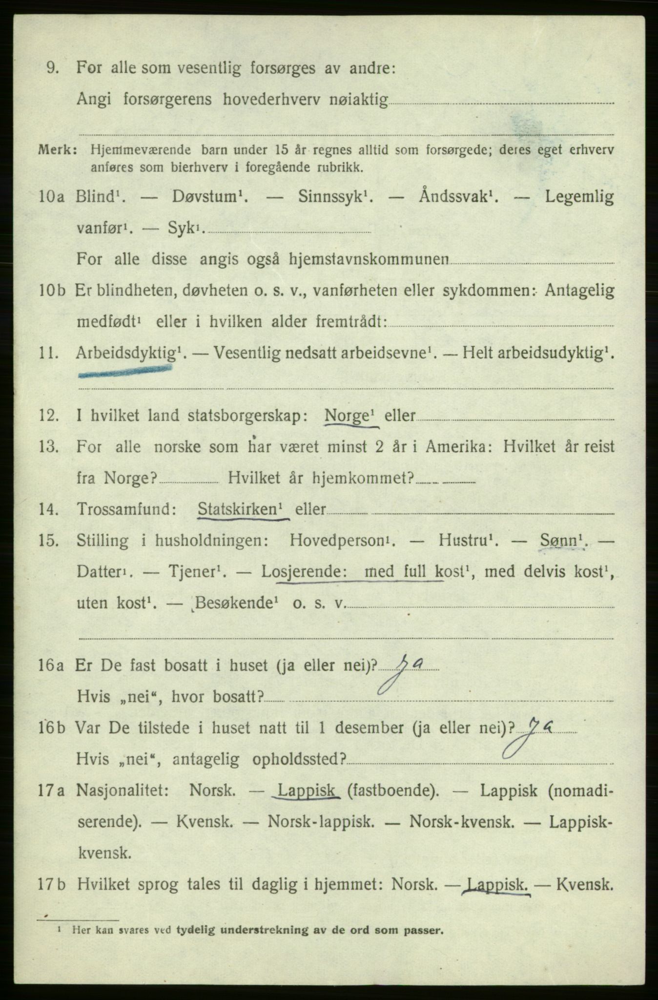 SATØ, 1920 census for , 1920, p. 945