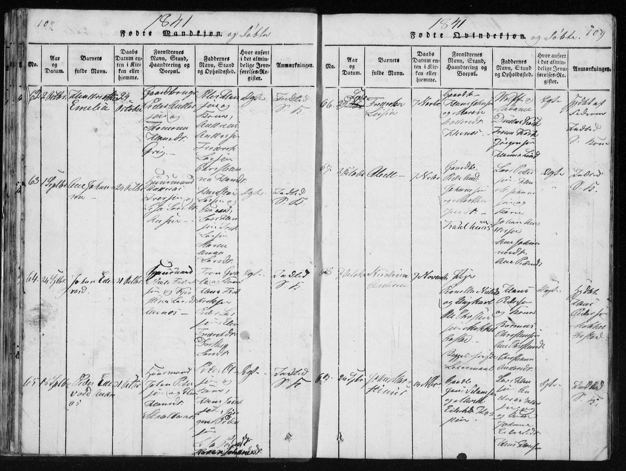 Ministerialprotokoller, klokkerbøker og fødselsregistre - Nordland, AV/SAT-A-1459/801/L0027: Parish register (copy) no. 801C02, 1835-1845, p. 108-109