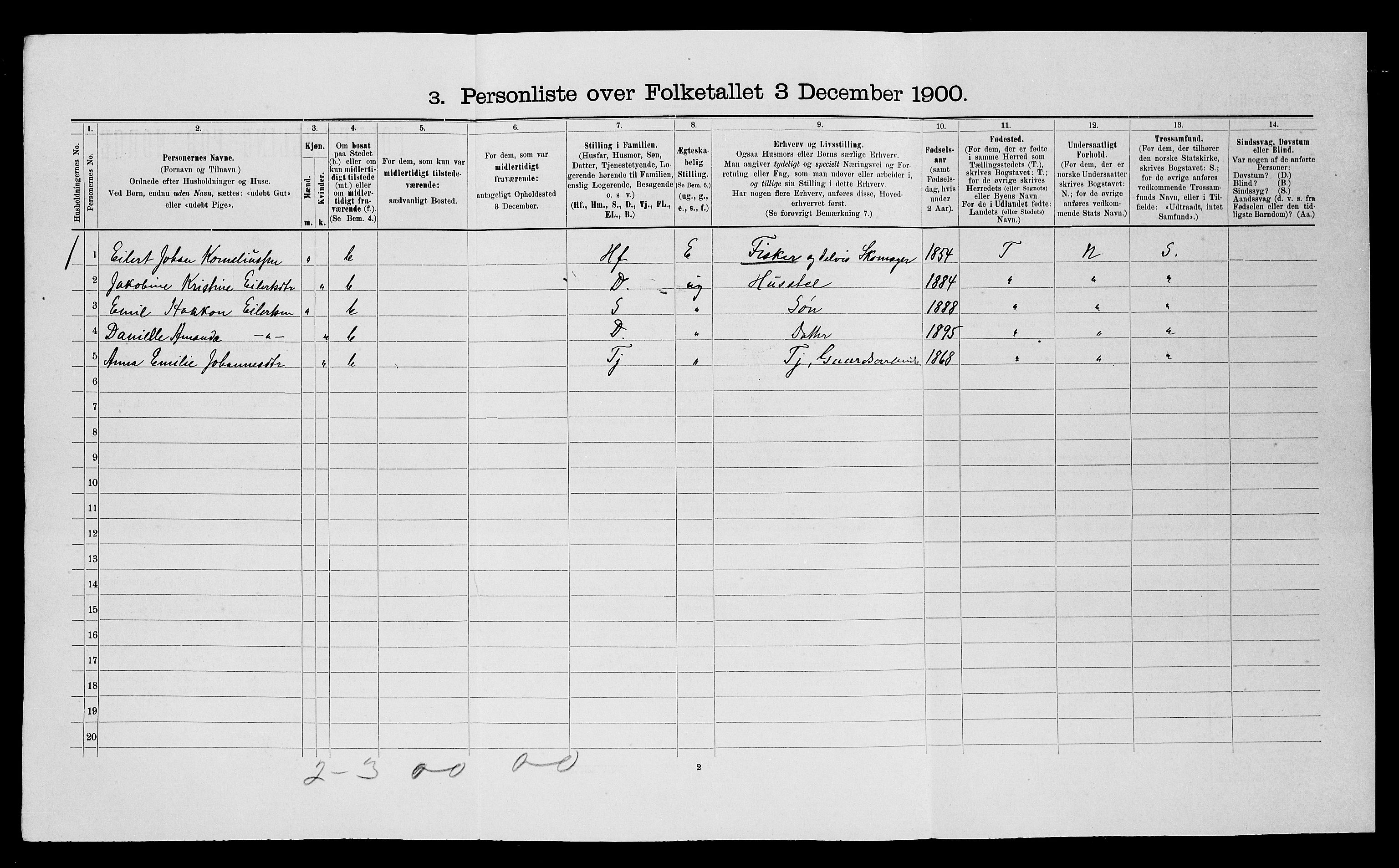 SATØ, 1900 census for Ibestad, 1900, p. 176