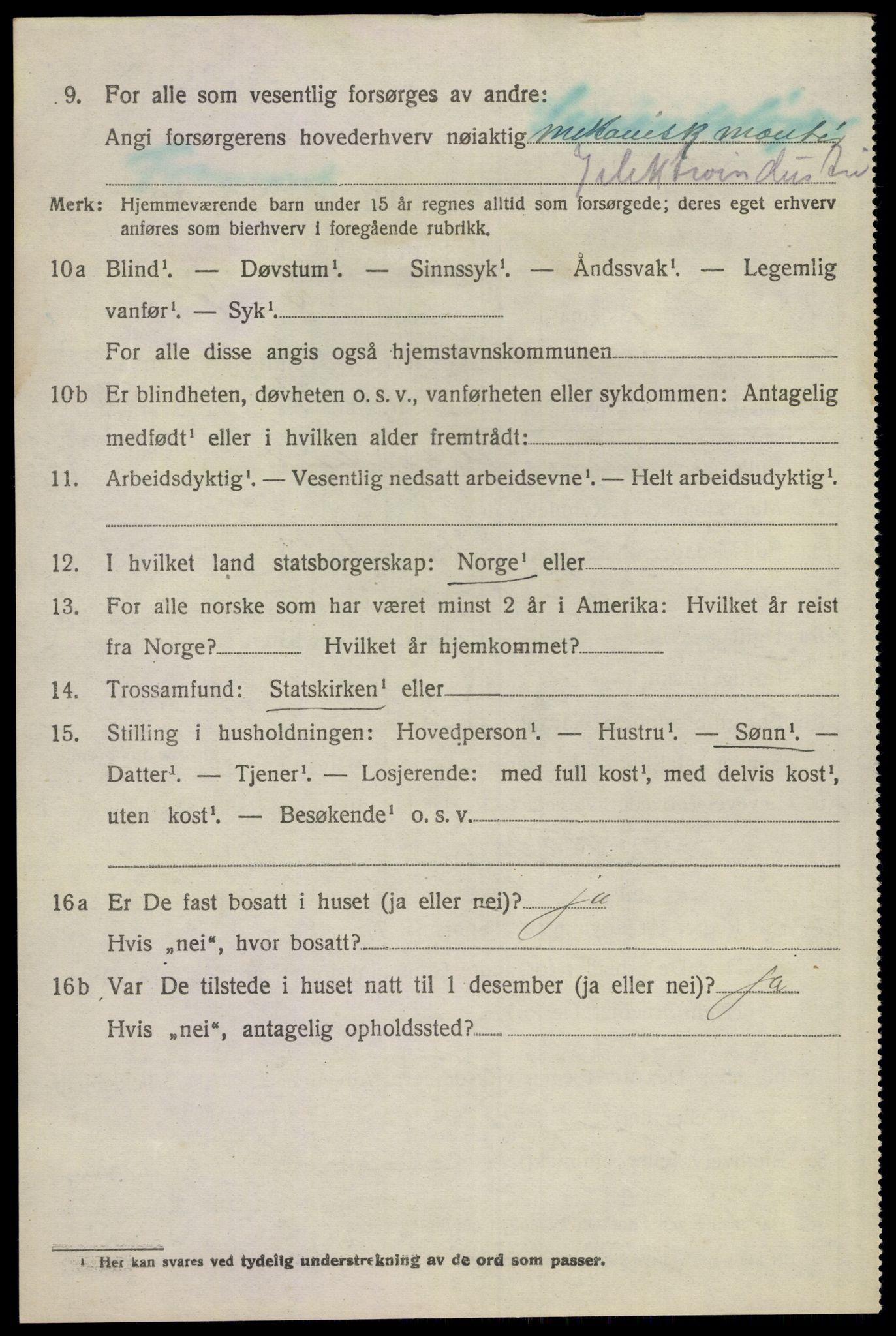SAKO, 1920 census for Sandeherred, 1920, p. 9535