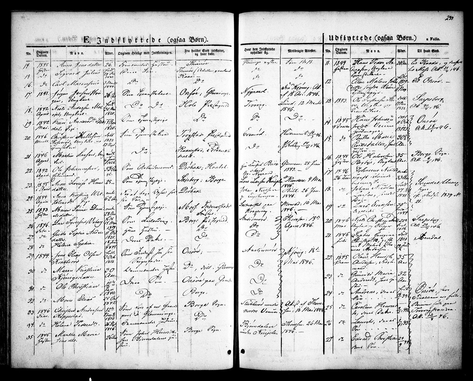 Glemmen prestekontor Kirkebøker, SAO/A-10908/F/Fa/L0005: Parish register (official) no. 5, 1838-1852, p. 239