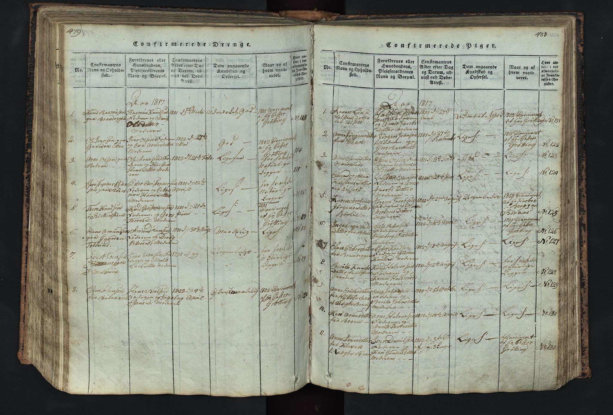 Kvikne prestekontor, SAH/PREST-064/H/Ha/Hab/L0001: Parish register (copy) no. 1, 1815-1895, p. 479-480