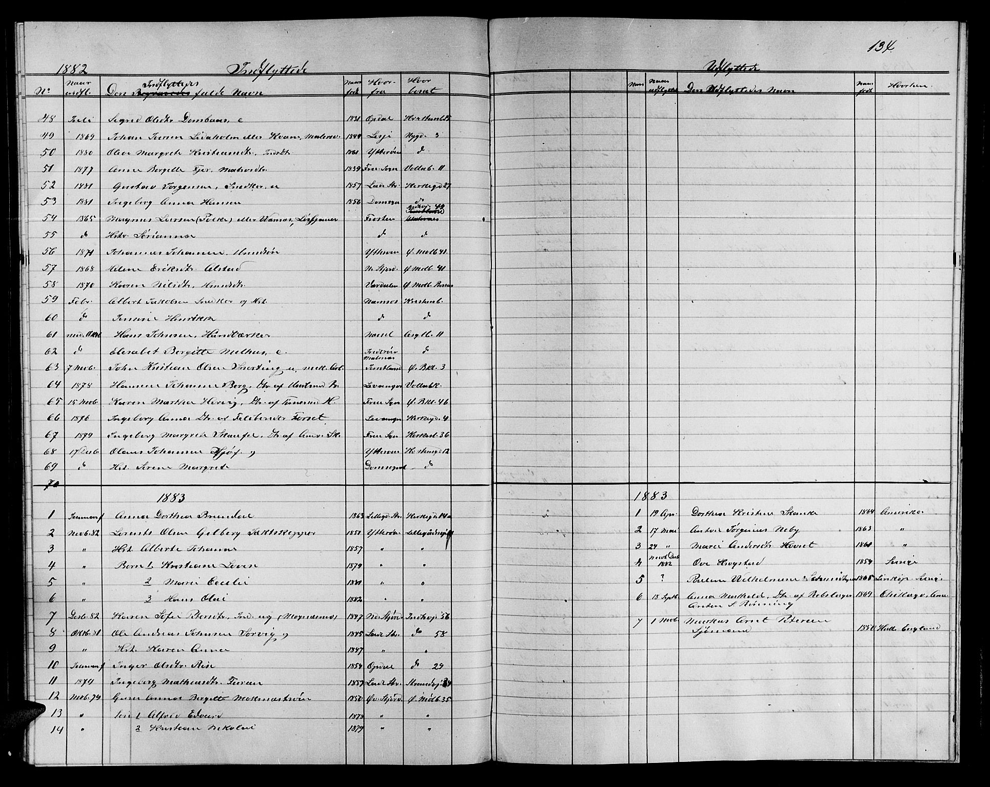 Ministerialprotokoller, klokkerbøker og fødselsregistre - Sør-Trøndelag, SAT/A-1456/604/L0221: Parish register (copy) no. 604C04, 1870-1885, p. 134