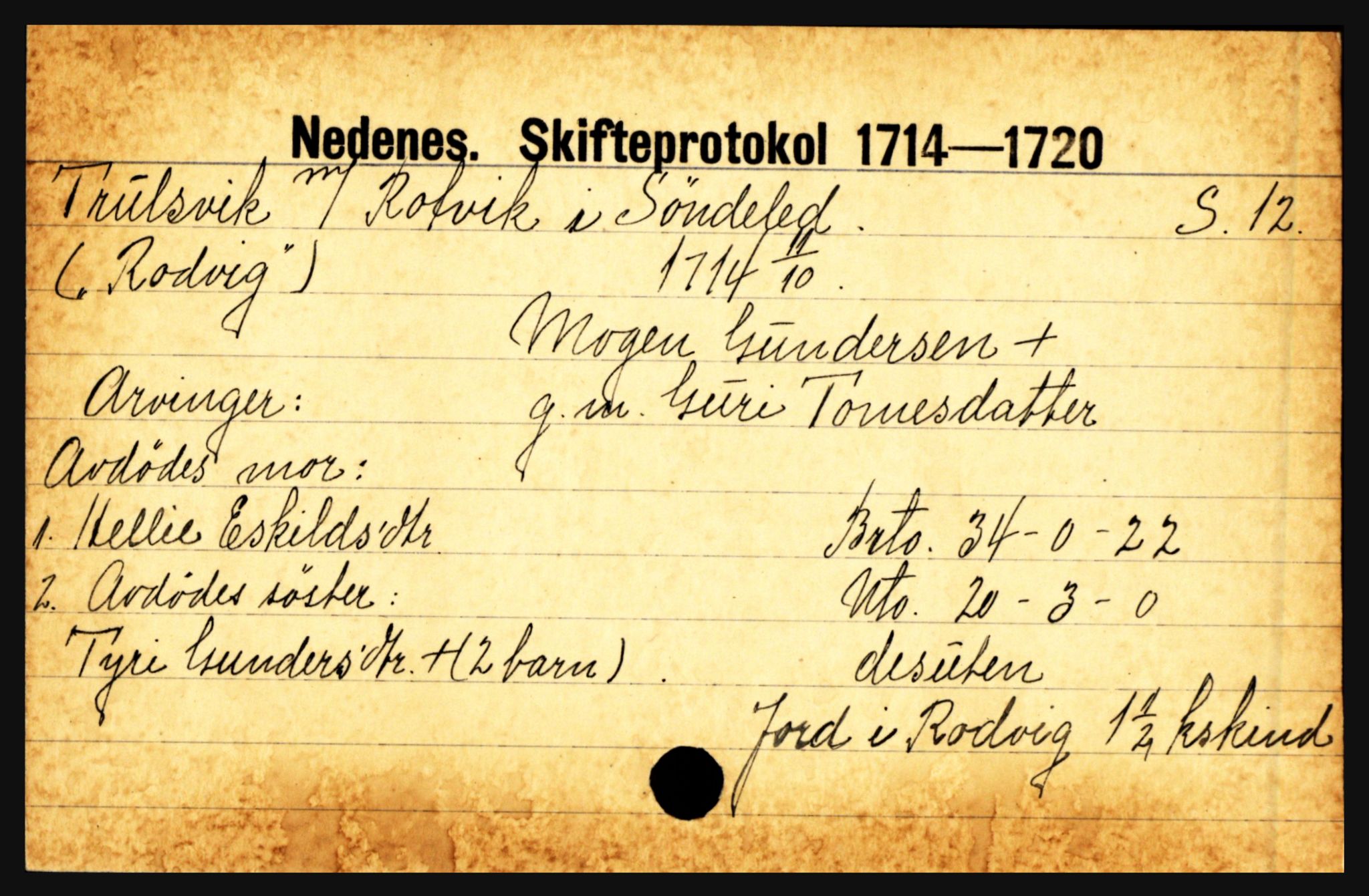 Nedenes sorenskriveri før 1824, AV/SAK-1221-0007/H, p. 30913