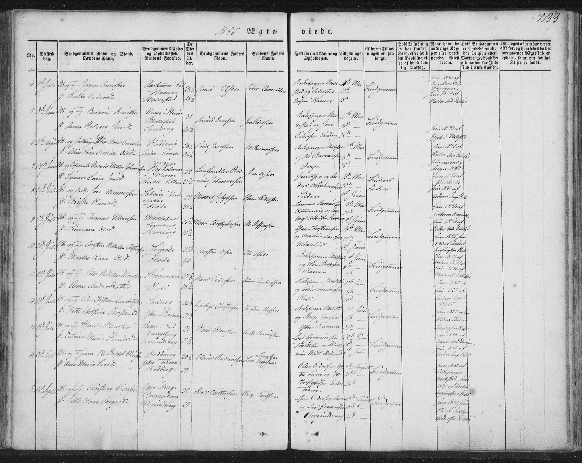 Selje sokneprestembete, AV/SAB-A-99938/H/Ha/Haa/Haaa: Parish register (official) no. A 10, 1844-1858, p. 233
