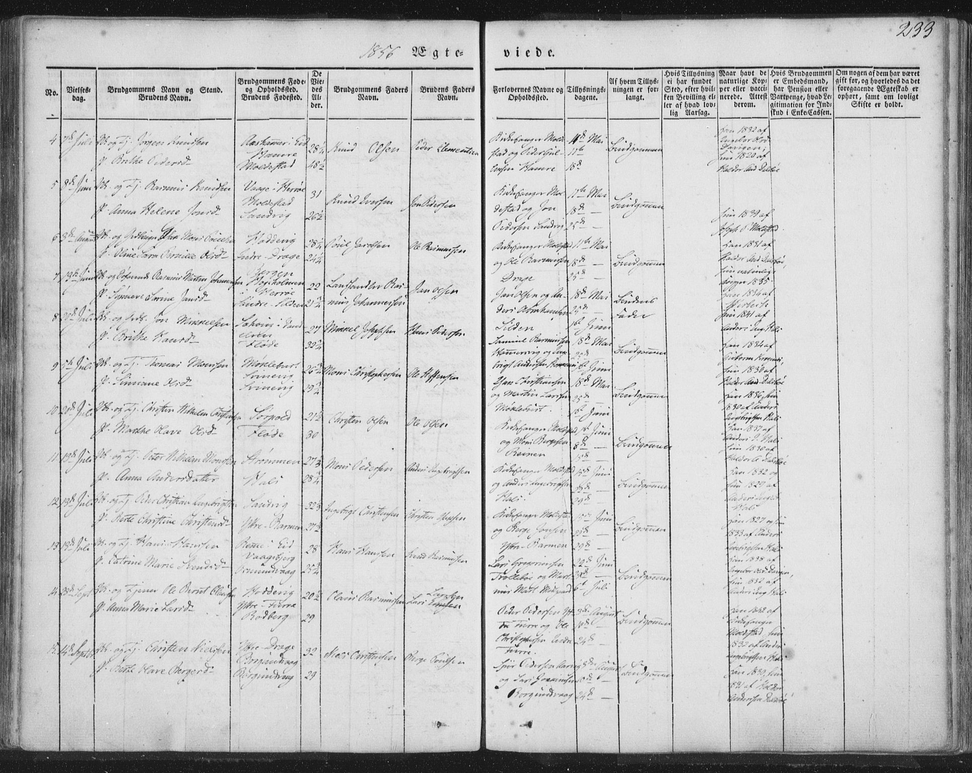 Selje sokneprestembete, AV/SAB-A-99938/H/Ha/Haa/Haaa: Parish register (official) no. A 10, 1844-1858, p. 233