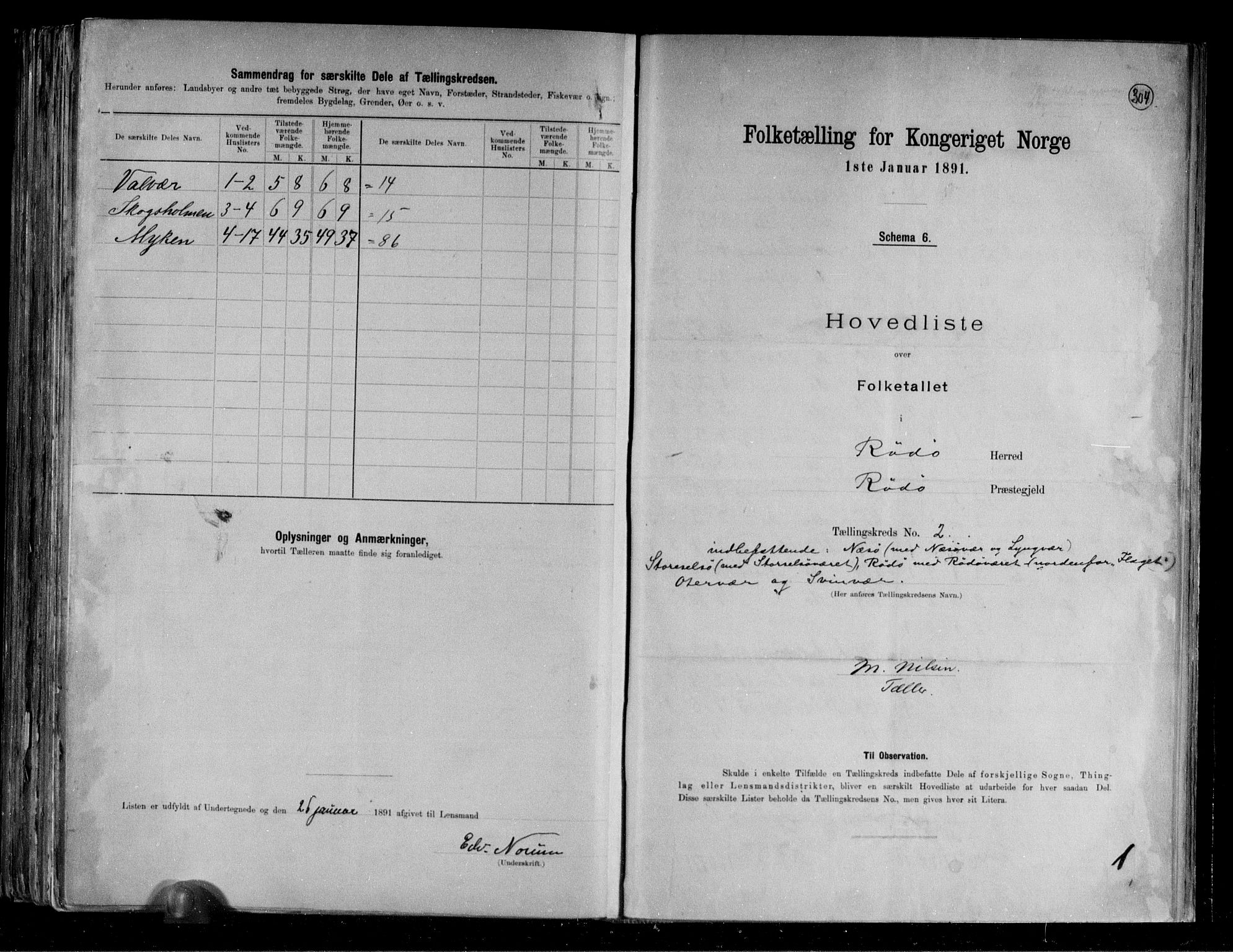 RA, 1891 census for 1836 Rødøy, 1891, p. 7