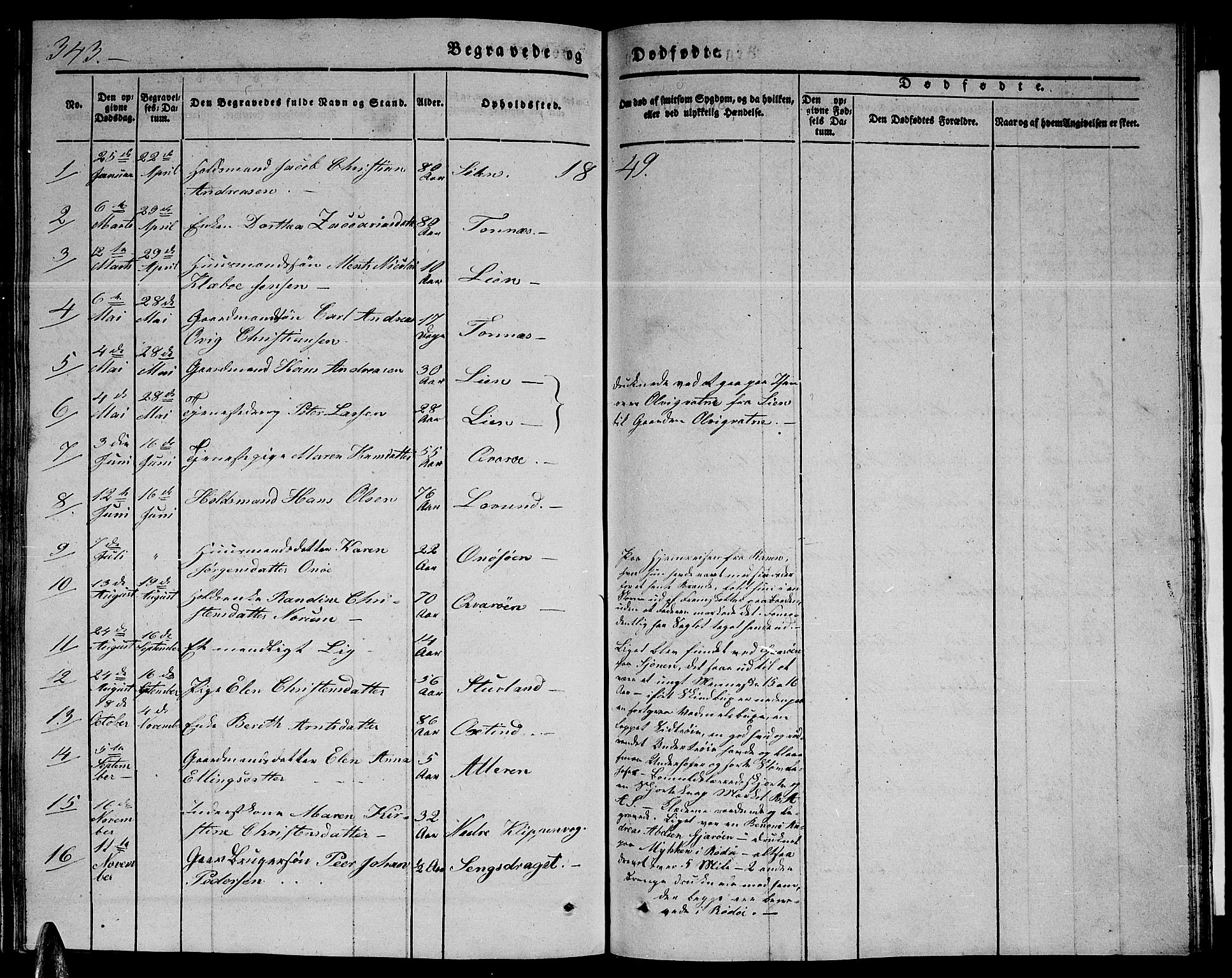 Ministerialprotokoller, klokkerbøker og fødselsregistre - Nordland, AV/SAT-A-1459/839/L0572: Parish register (copy) no. 839C02, 1841-1873, p. 343