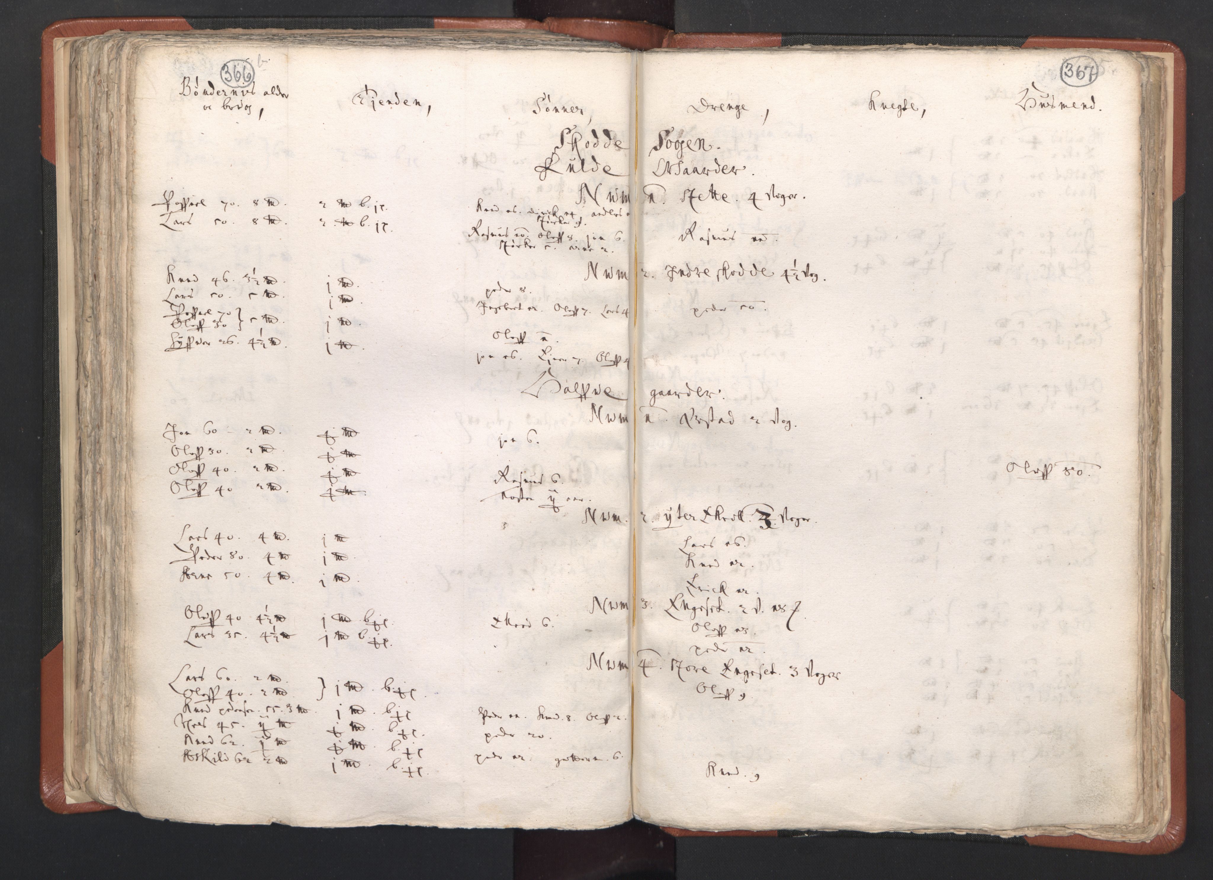 RA, Vicar's Census 1664-1666, no. 26: Sunnmøre deanery, 1664-1666, p. 366-367