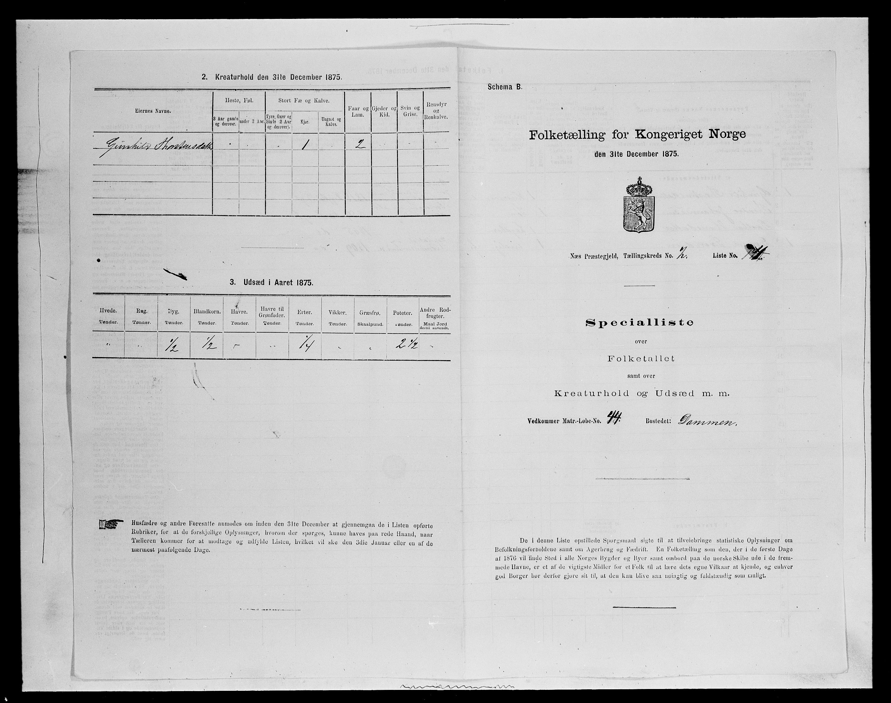 SAH, 1875 census for 0411P Nes, 1875, p. 338