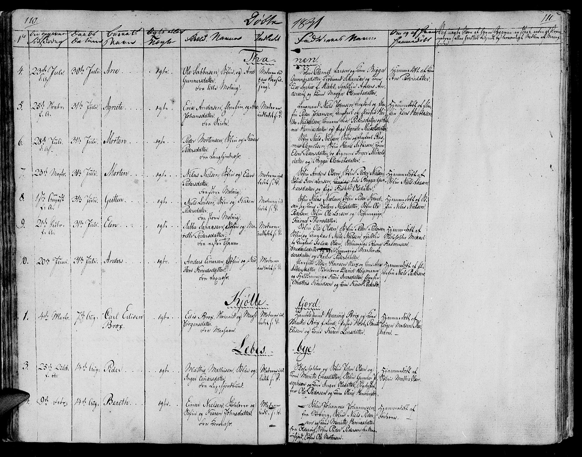 Lebesby sokneprestkontor, AV/SATØ-S-1353/H/Ha/L0002kirke: Parish register (official) no. 2, 1816-1833, p. 110-111