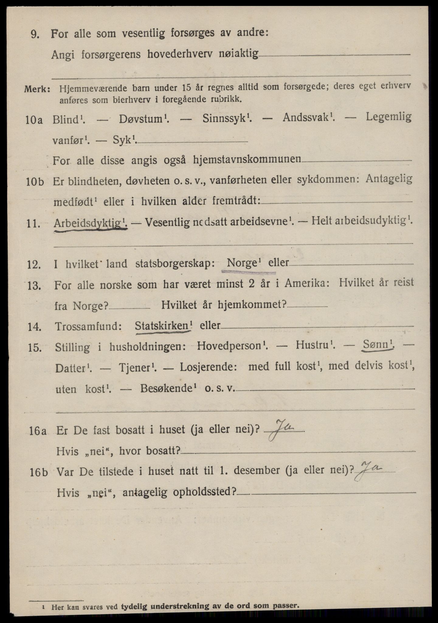 SAT, 1920 census for Ulstein, 1920, p. 4985