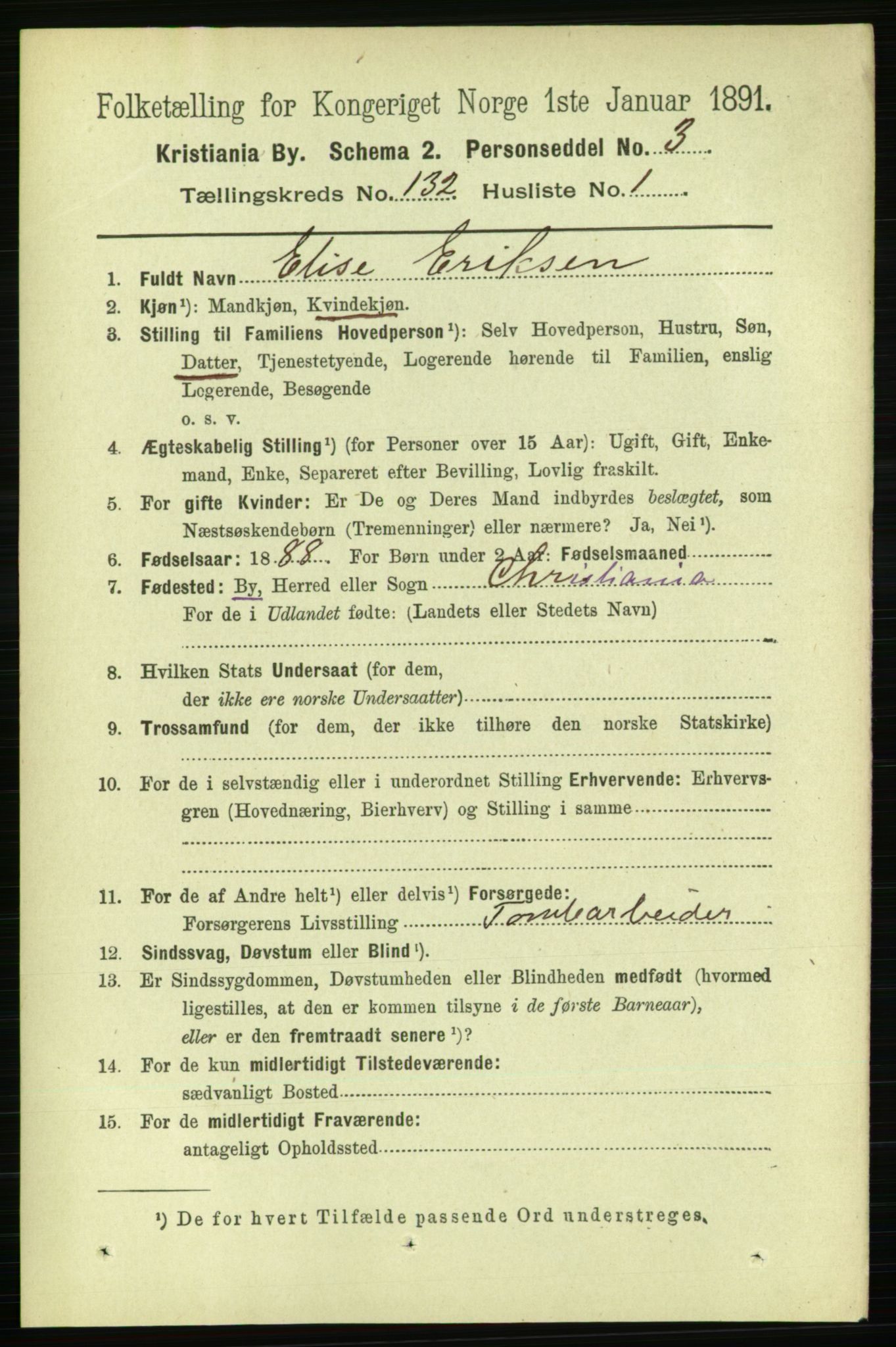 RA, 1891 census for 0301 Kristiania, 1891, p. 71564