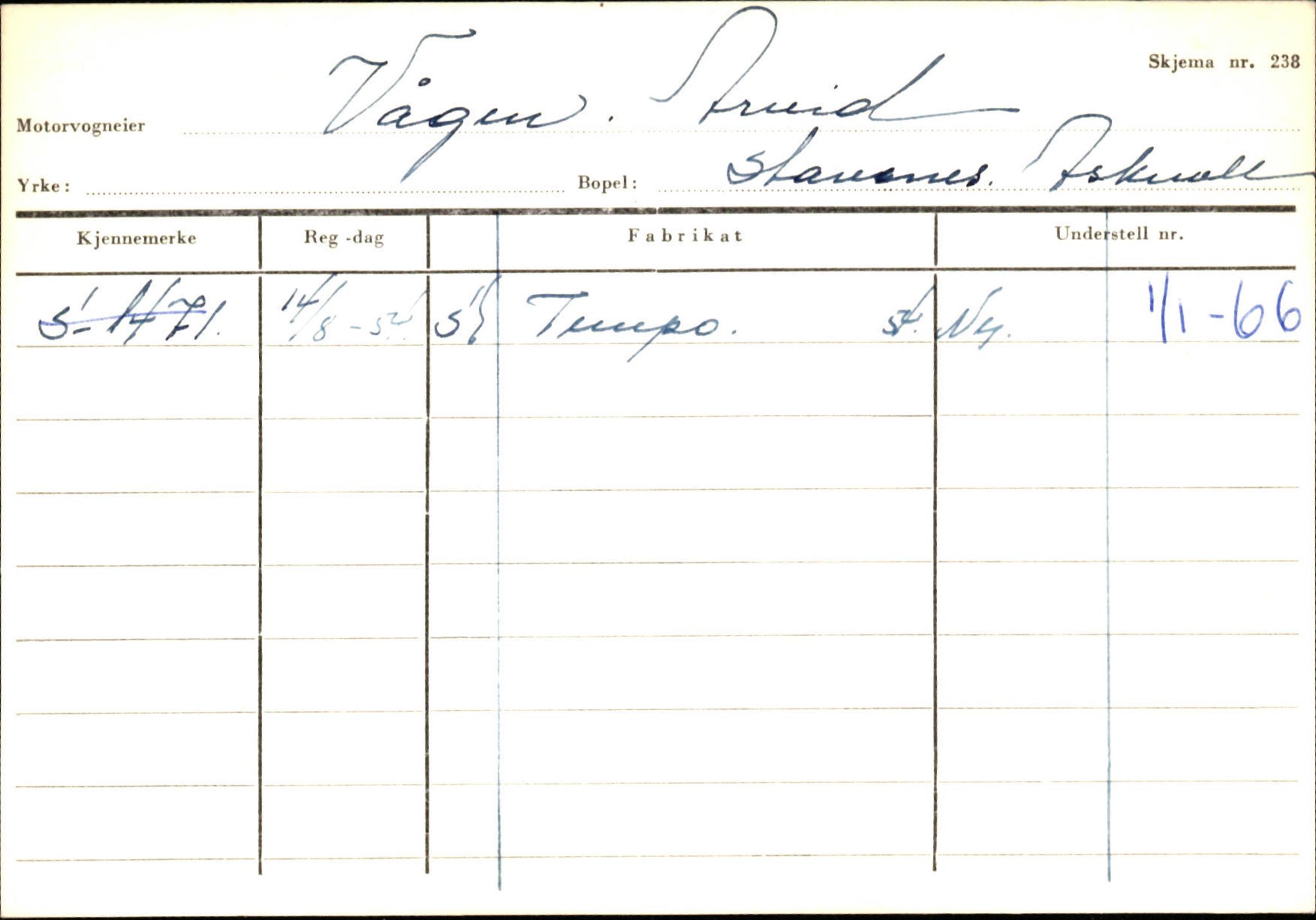 Statens vegvesen, Sogn og Fjordane vegkontor, AV/SAB-A-5301/4/F/L0132: Eigarregister Askvoll A-Å. Balestrand A-Å, 1945-1975, p. 1452