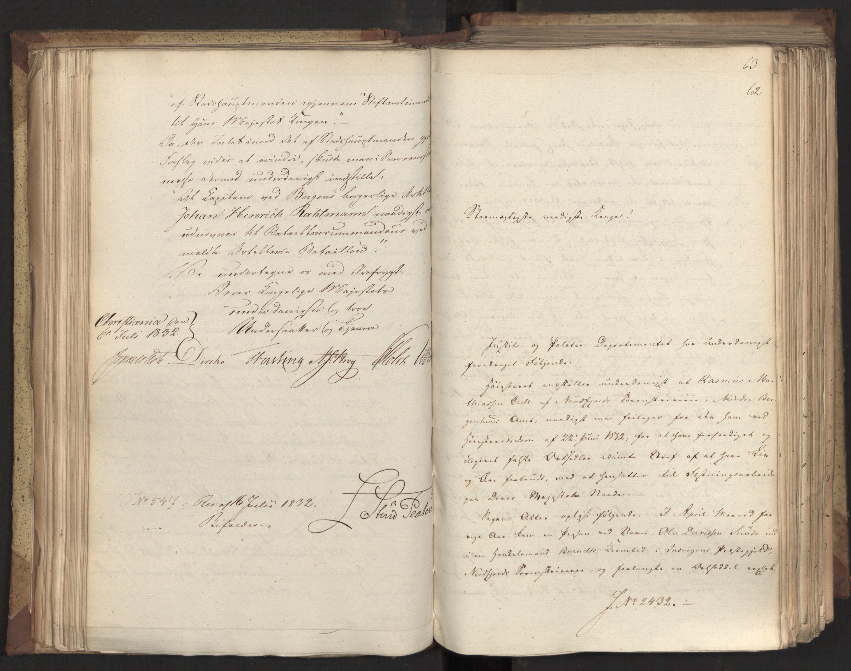 Statsrådsavdelingen i Stockholm, AV/RA-S-1003/D/Da/L0079: Regjeringsinnstillinger nr. 2400-2549, 1832, p. 126