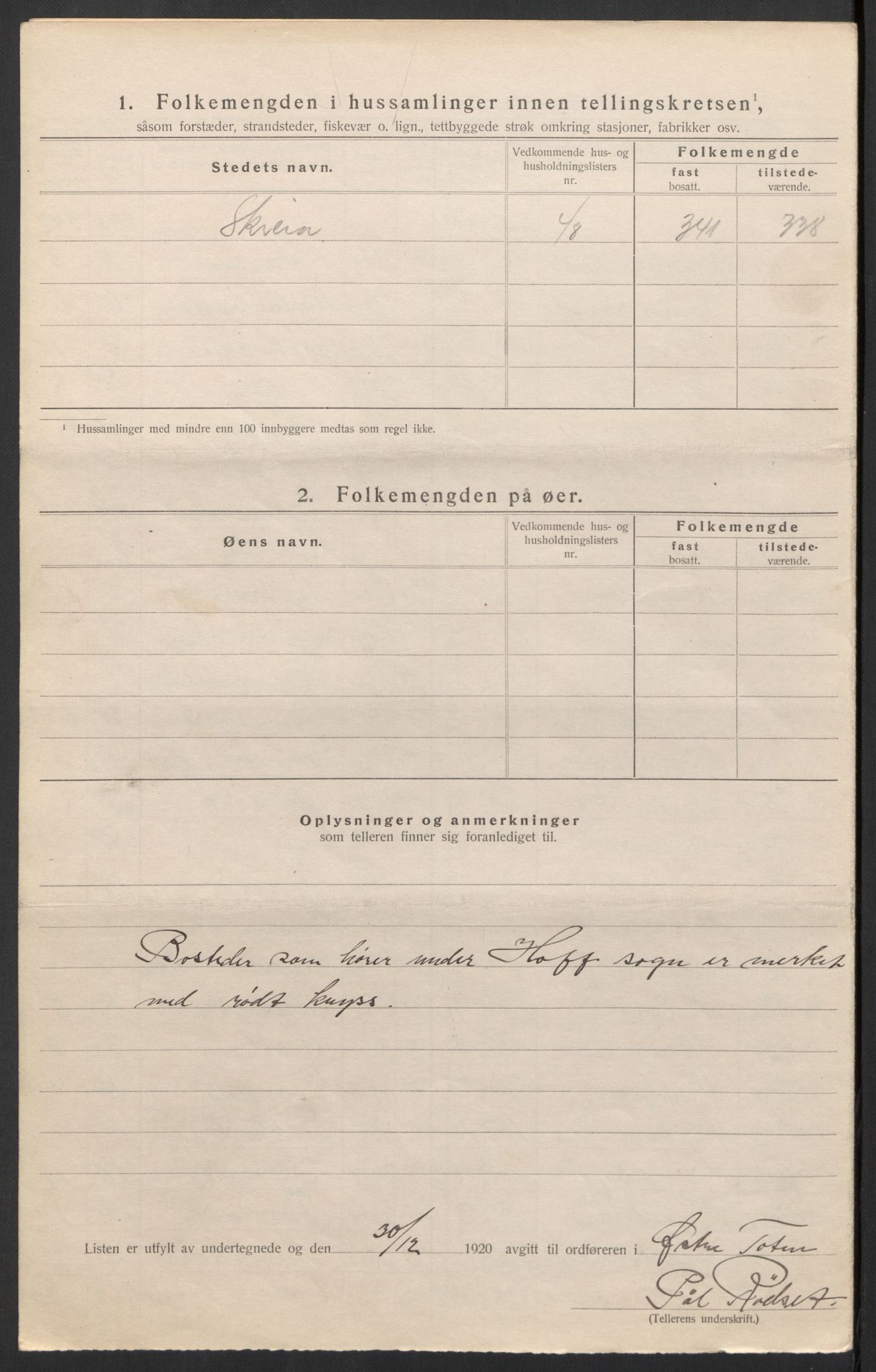 SAH, 1920 census for Østre Toten, 1920, p. 18