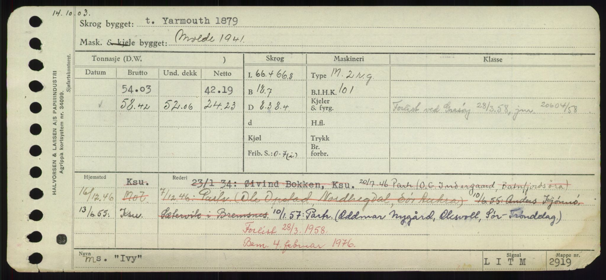 Sjøfartsdirektoratet med forløpere, Skipsmålingen, AV/RA-S-1627/H/Hd/L0018: Fartøy, I, p. 345