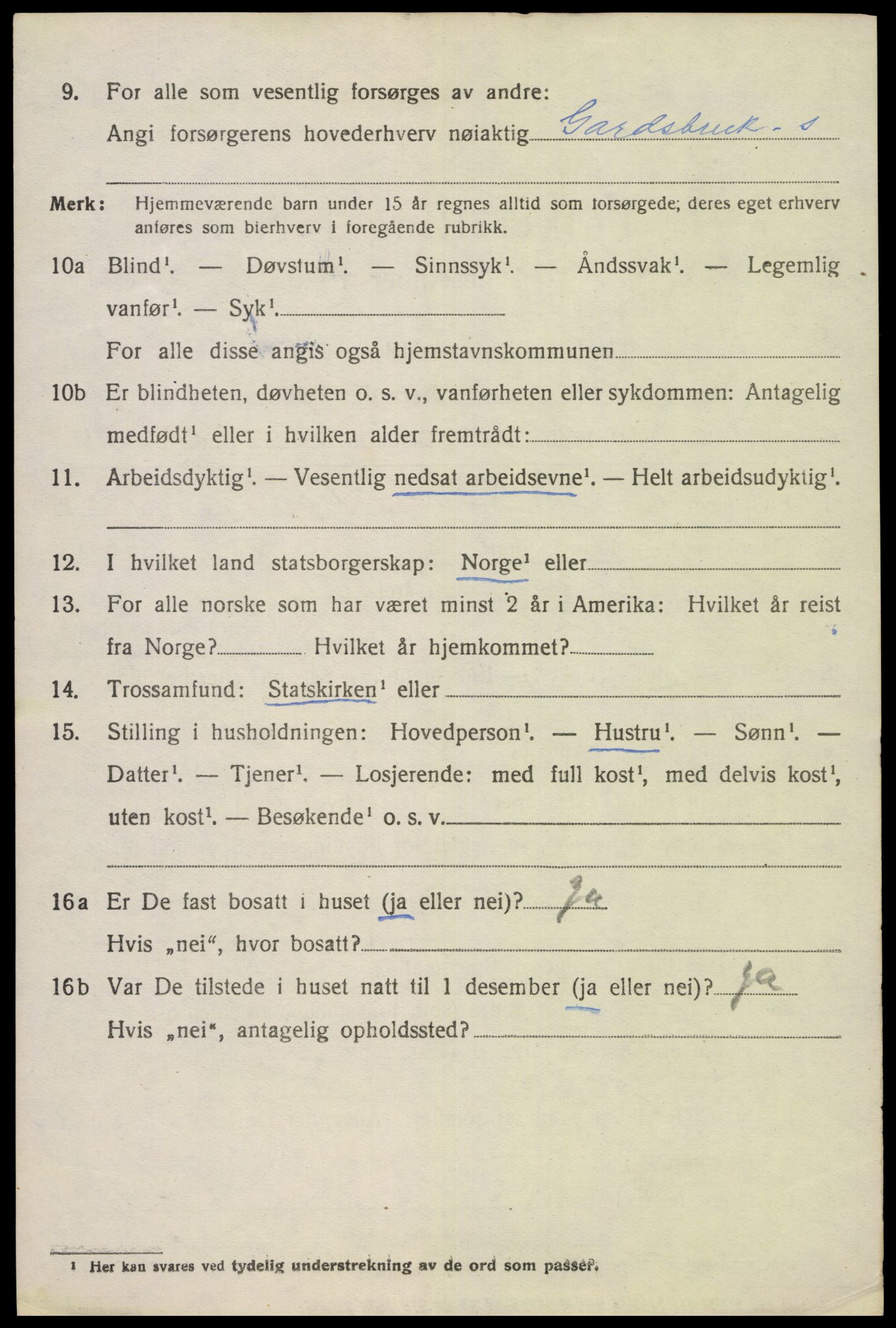 SAK, 1920 census for Lista, 1920, p. 4968