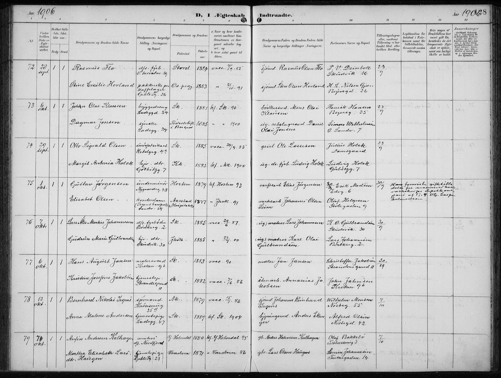 Sandviken Sokneprestembete, AV/SAB-A-77601/H/Ha/L0014: Parish register (official) no. D 1, 1896-1911, p. 128