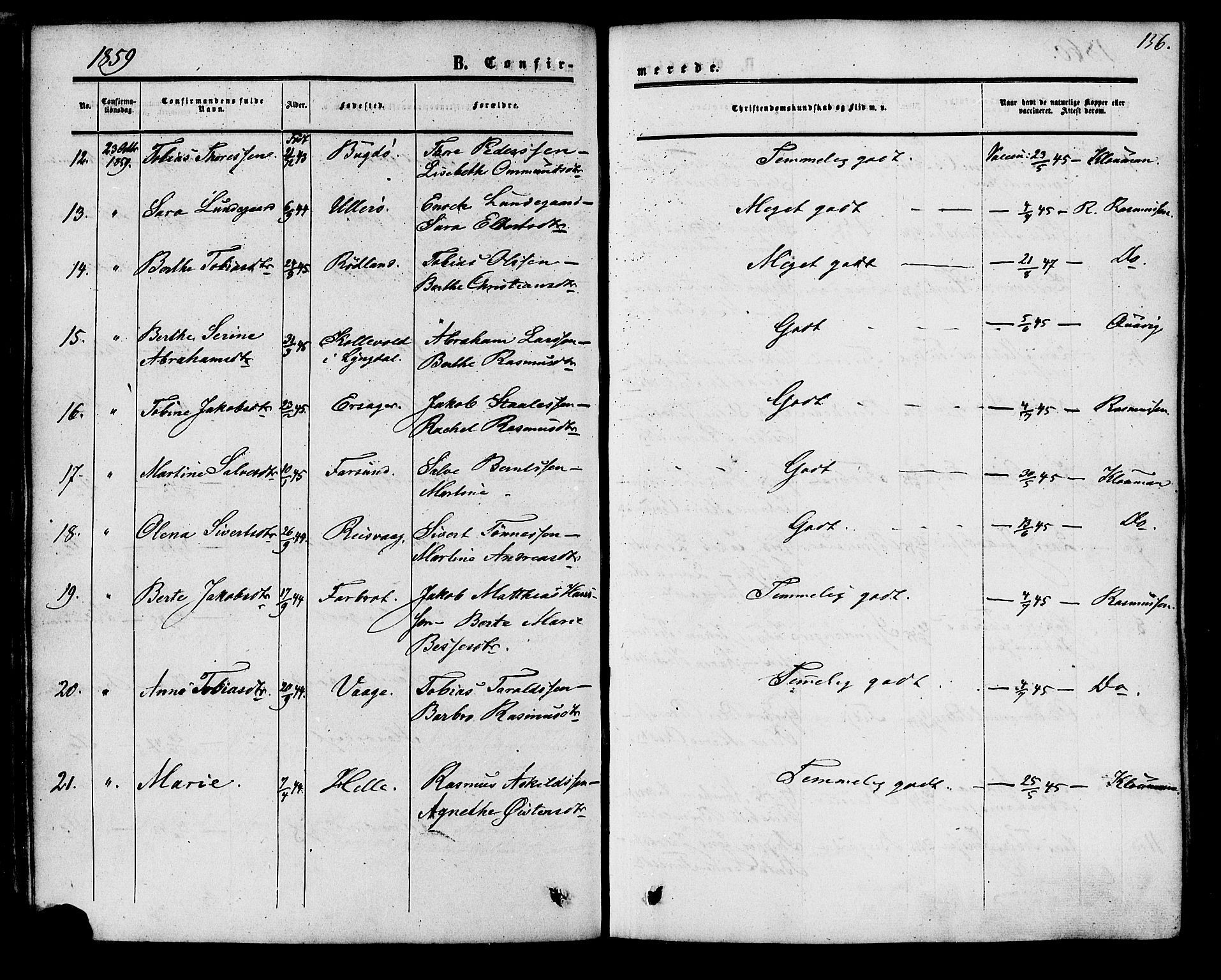 Herad sokneprestkontor, AV/SAK-1111-0018/F/Fa/Fab/L0004: Parish register (official) no. A 4, 1853-1885, p. 156