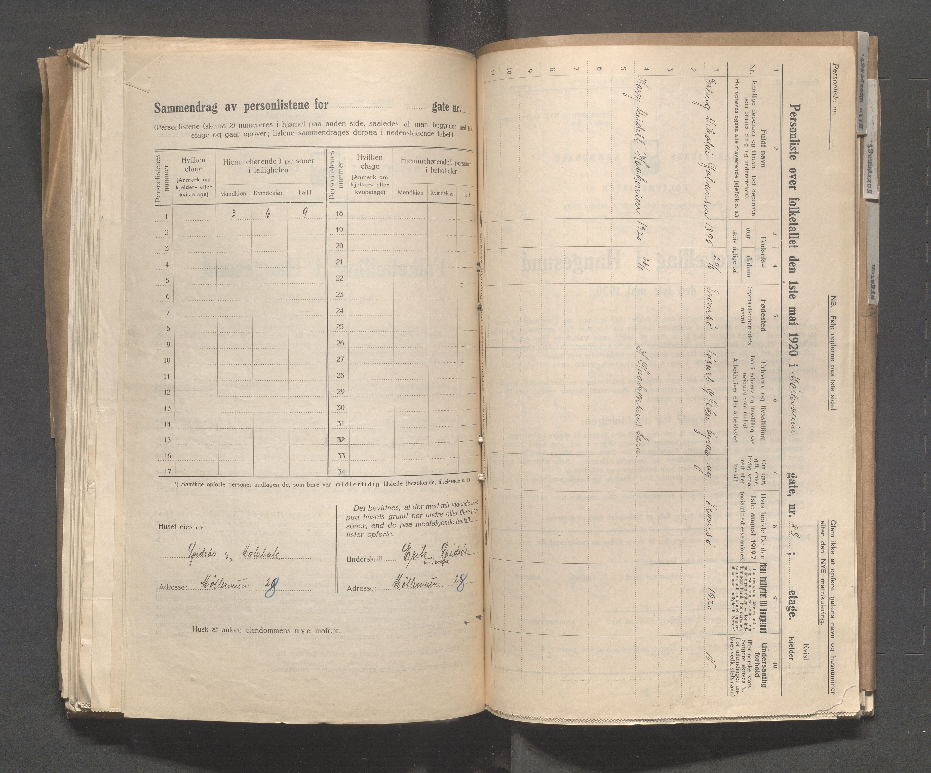 IKAR, Local census 1.5.1920 for Haugesund, 1920, p. 2975