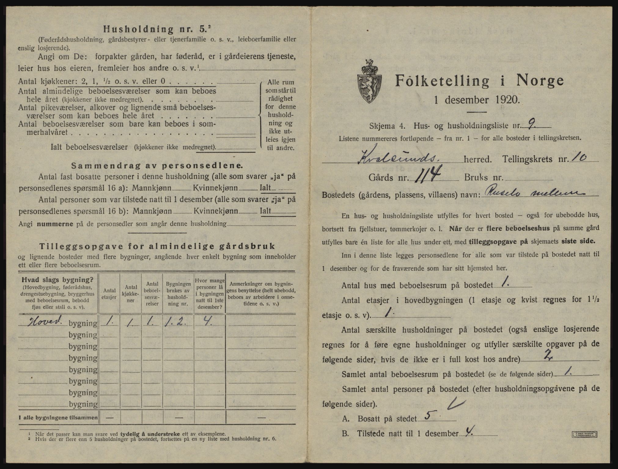 SATØ, 1920 census for , 1920, p. 450