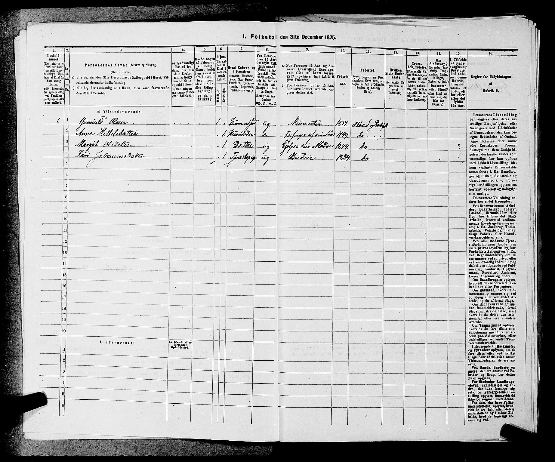 SAKO, 1875 census for 0821P Bø, 1875, p. 430