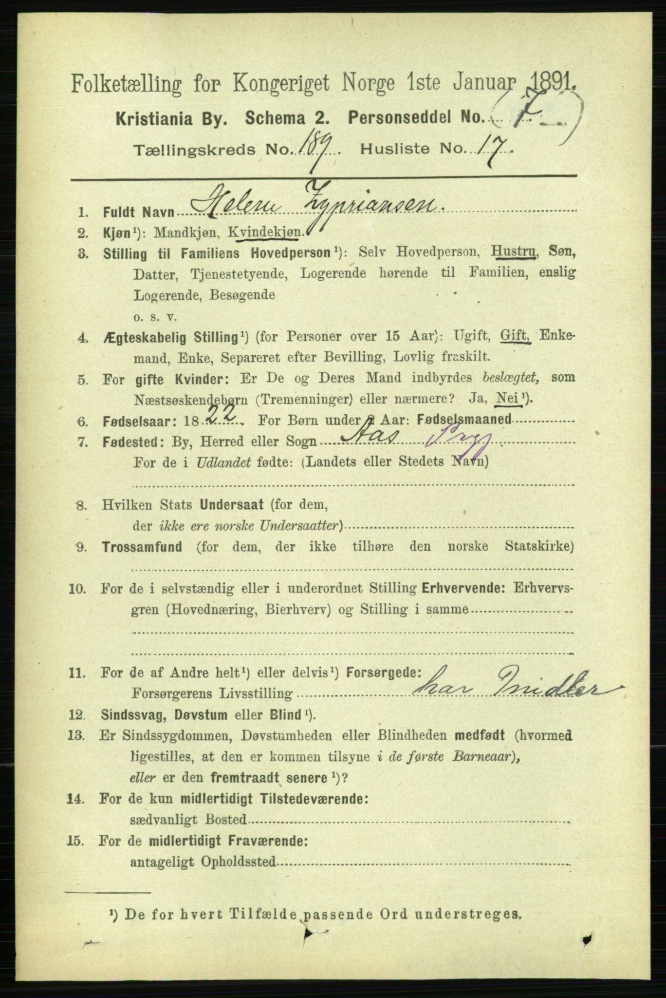 RA, 1891 census for 0301 Kristiania, 1891, p. 113872