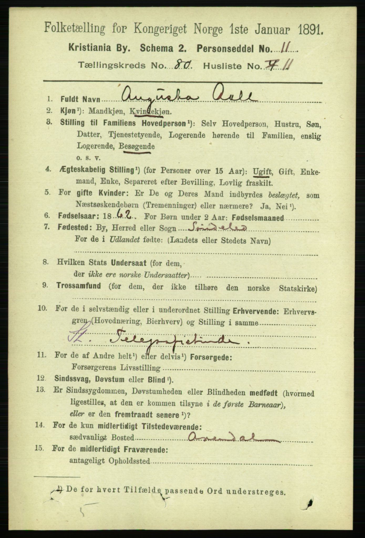 RA, 1891 census for 0301 Kristiania, 1891, p. 41473