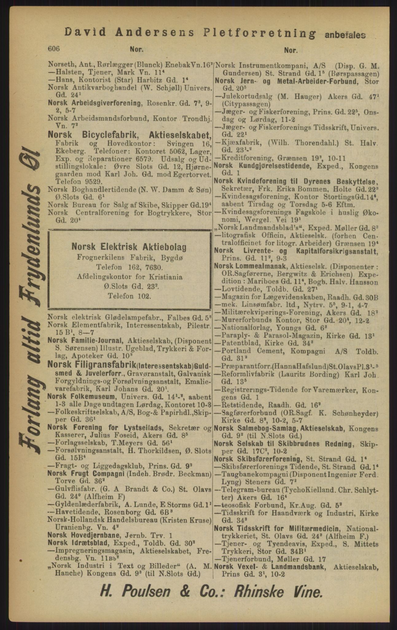Kristiania/Oslo adressebok, PUBL/-, 1902, p. 606