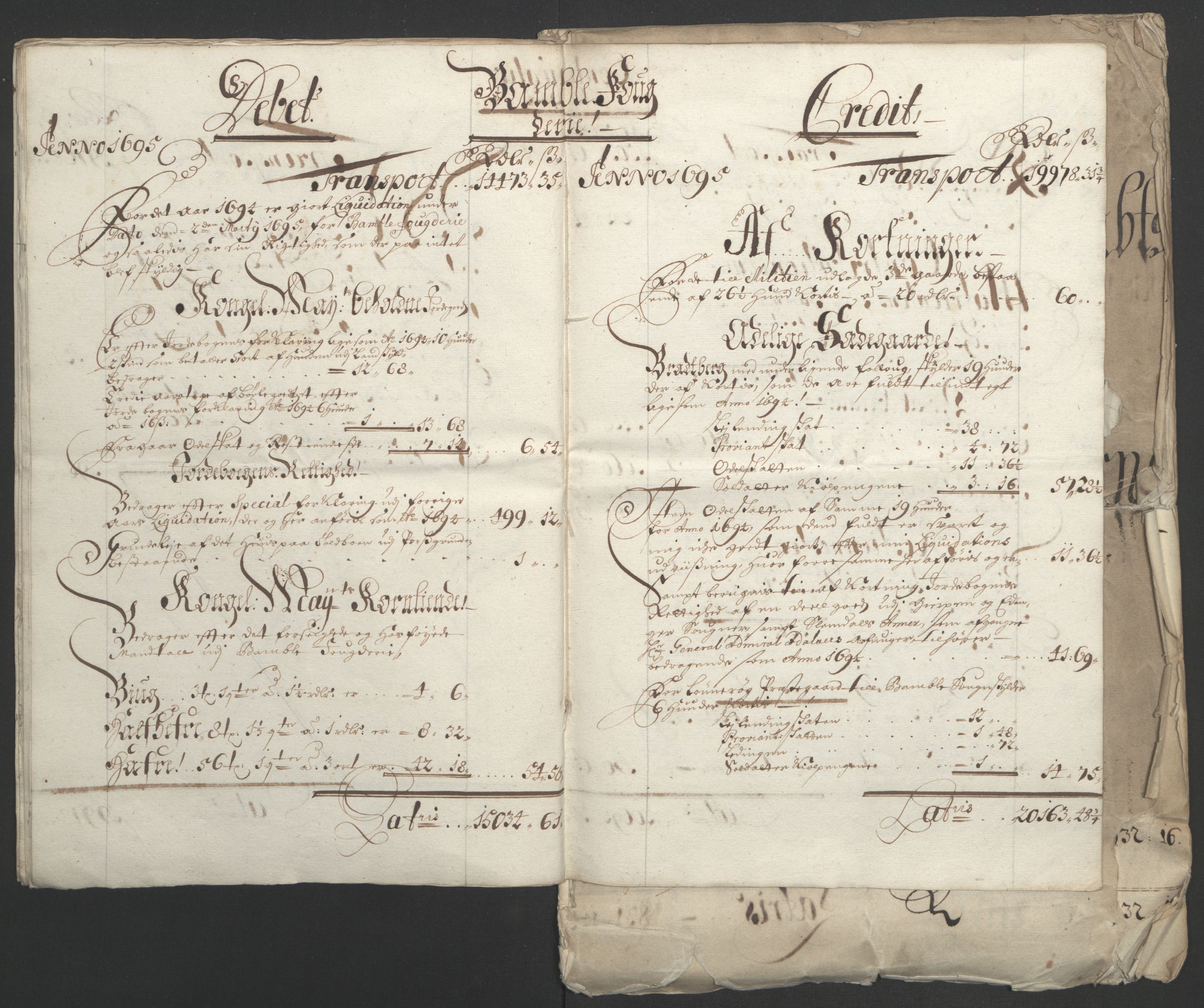 Rentekammeret inntil 1814, Reviderte regnskaper, Fogderegnskap, AV/RA-EA-4092/R36/L2093: Fogderegnskap Øvre og Nedre Telemark og Bamble, 1695, p. 21