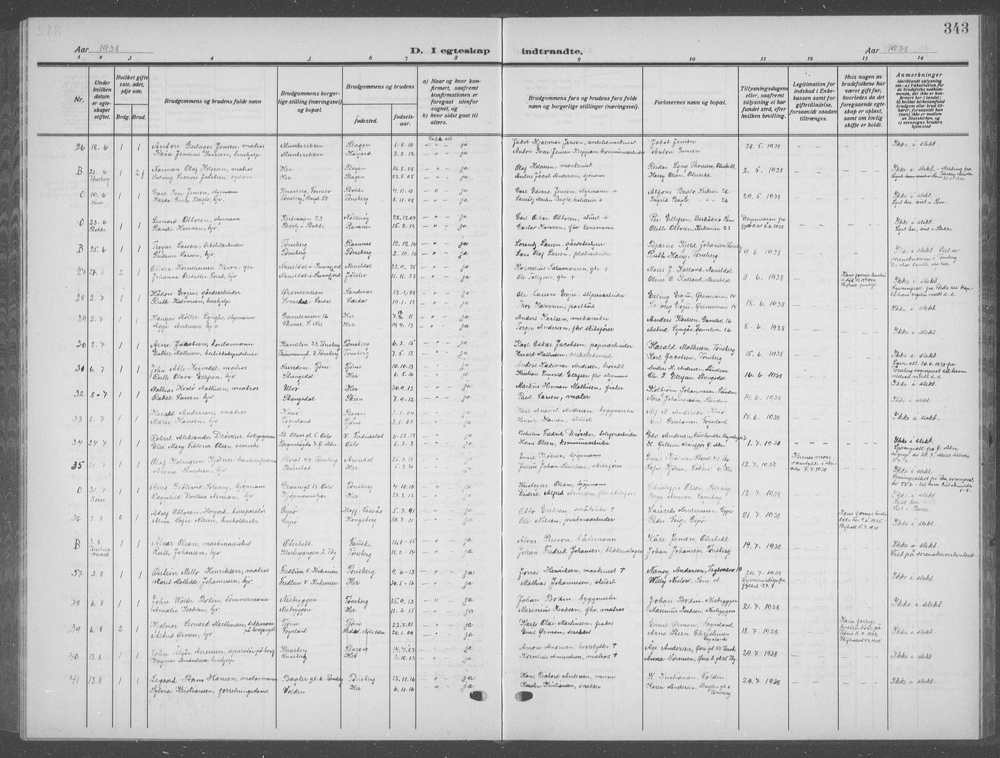 Nøtterøy kirkebøker, AV/SAKO-A-354/G/Ga/L0006: Parish register (copy) no. I 6, 1925-1939, p. 343