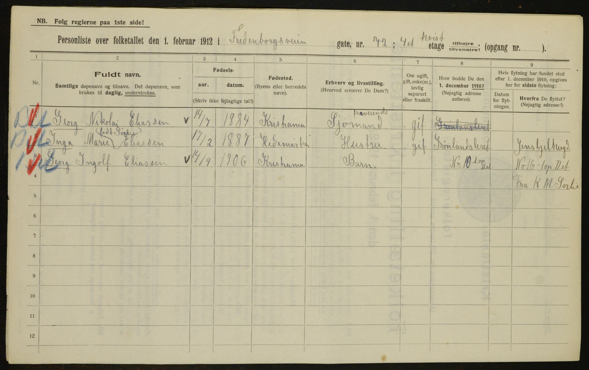 OBA, Municipal Census 1912 for Kristiania, 1912, p. 26540