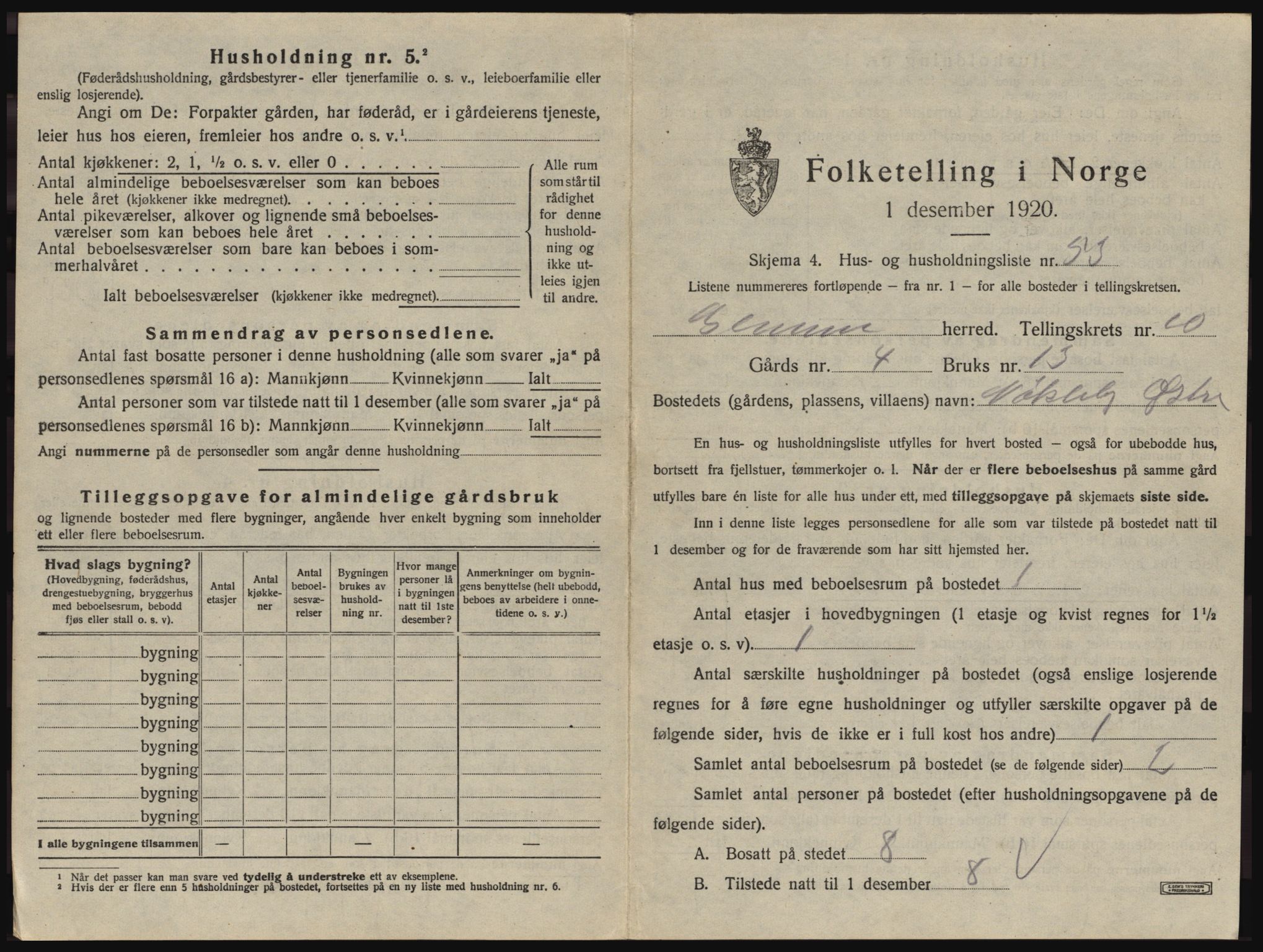 SAO, 1920 census for Glemmen, 1920, p. 2029