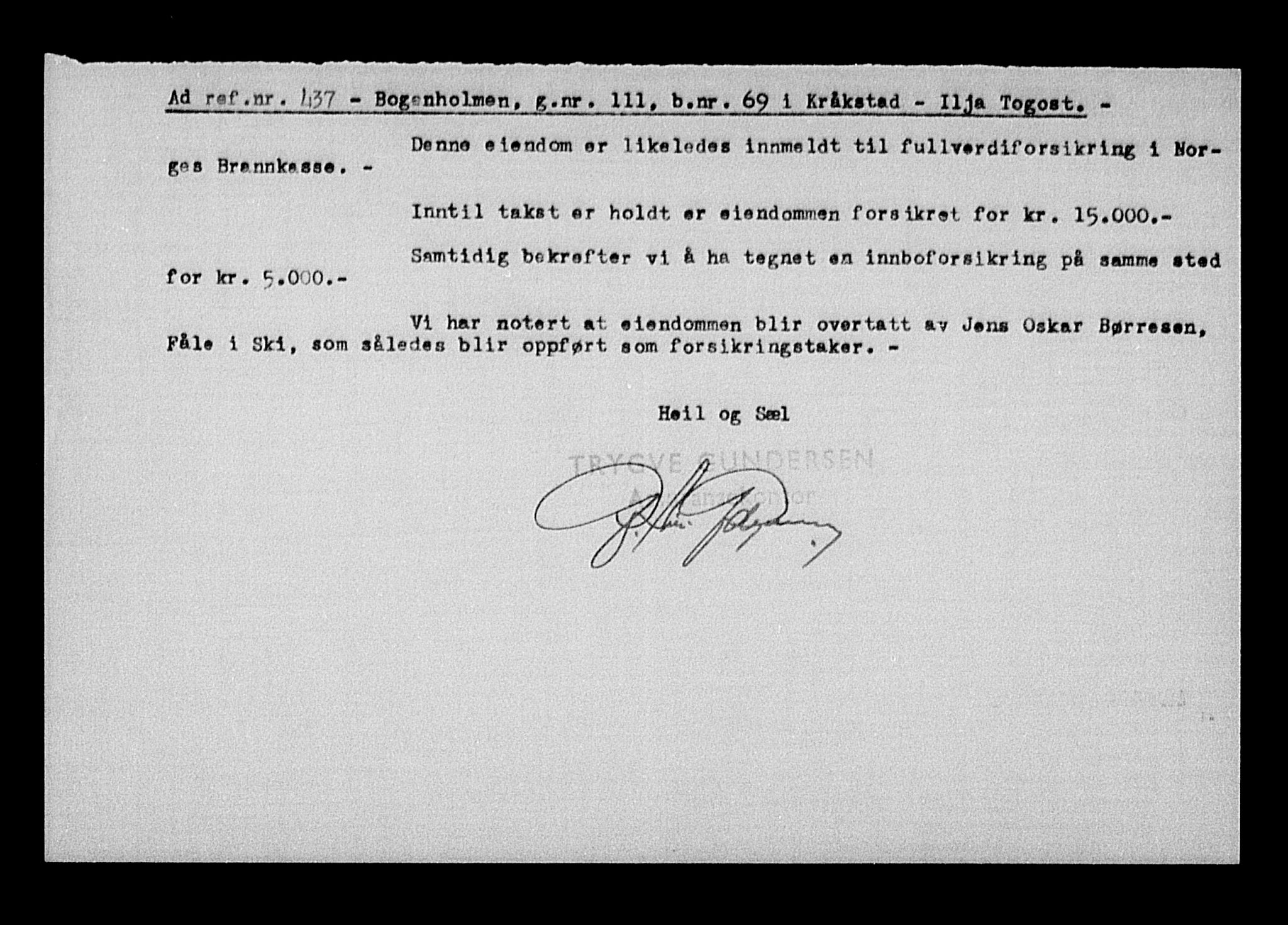 Justisdepartementet, Tilbakeføringskontoret for inndratte formuer, AV/RA-S-1564/H/Hc/Hcc/L0970: --, 1945-1947, p. 223