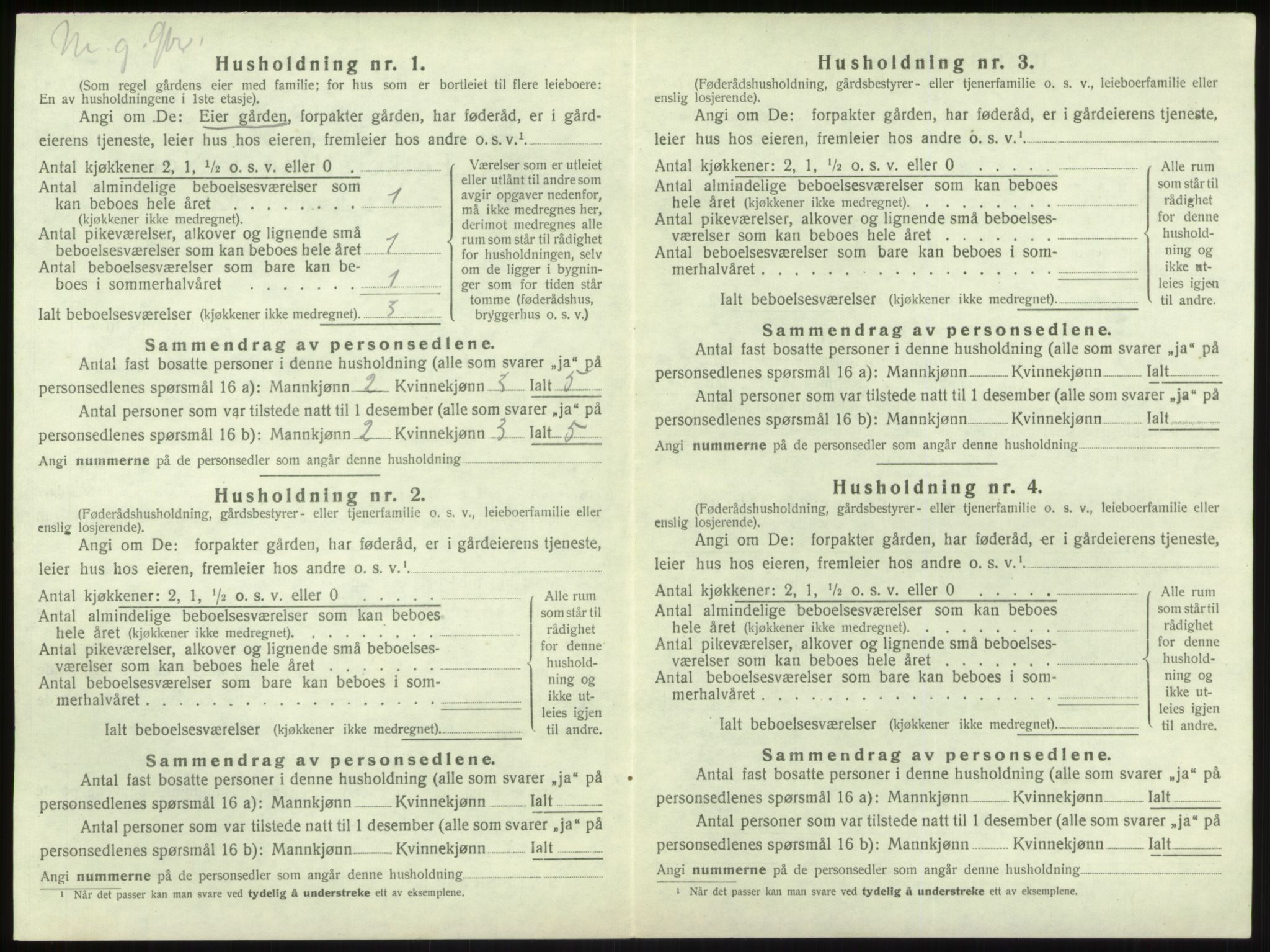 SAB, 1920 census for Vik, 1920, p. 1026