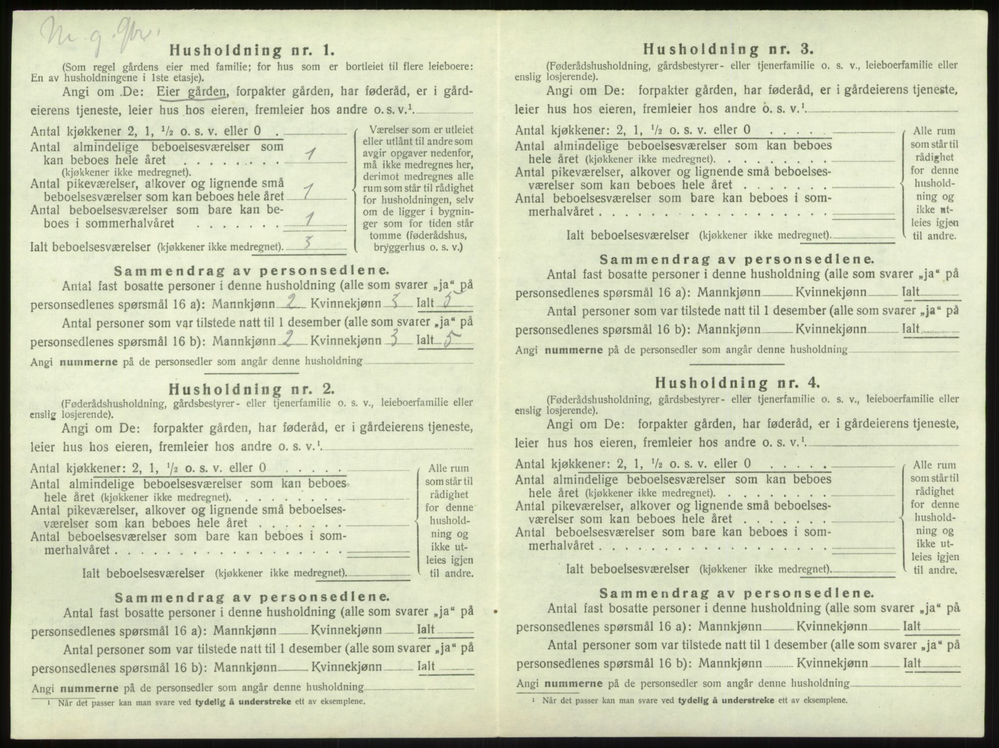 SAB, 1920 census for Vik, 1920, p. 1026