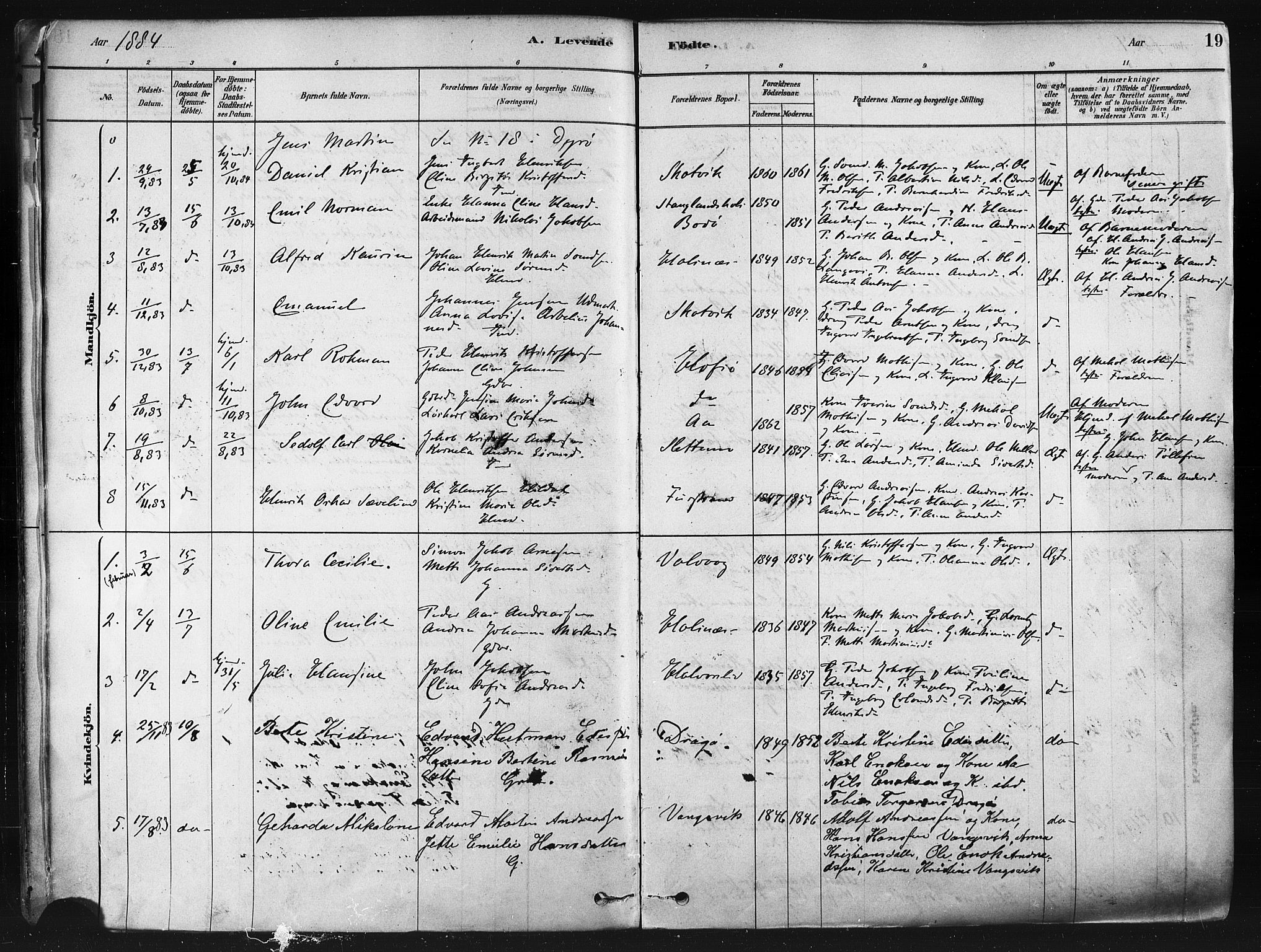 Tranøy sokneprestkontor, AV/SATØ-S-1313/I/Ia/Iaa/L0009kirke: Parish register (official) no. 9, 1878-1904, p. 19