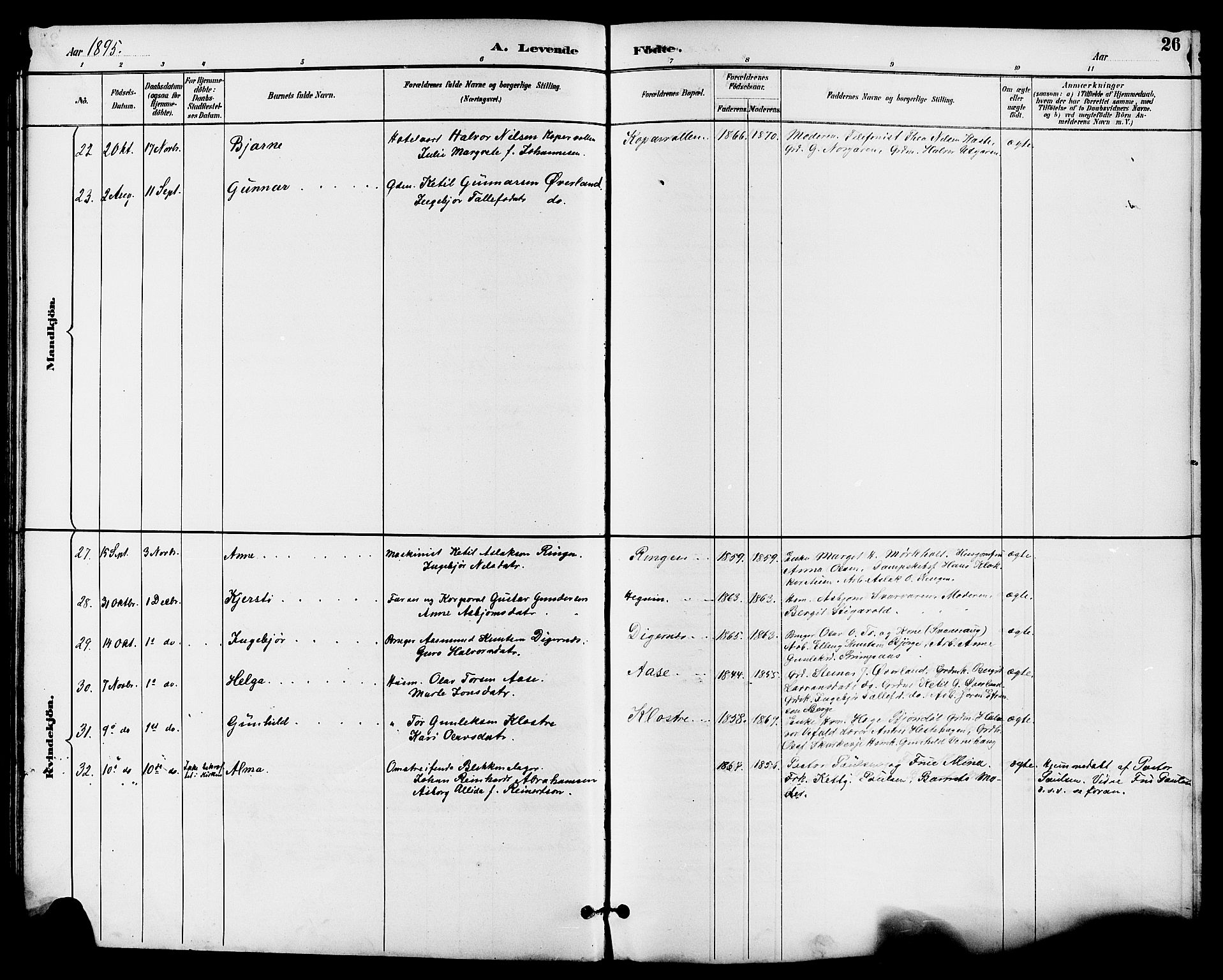 Seljord kirkebøker, SAKO/A-20/G/Ga/L0005: Parish register (copy) no. I 5, 1887-1914, p. 26