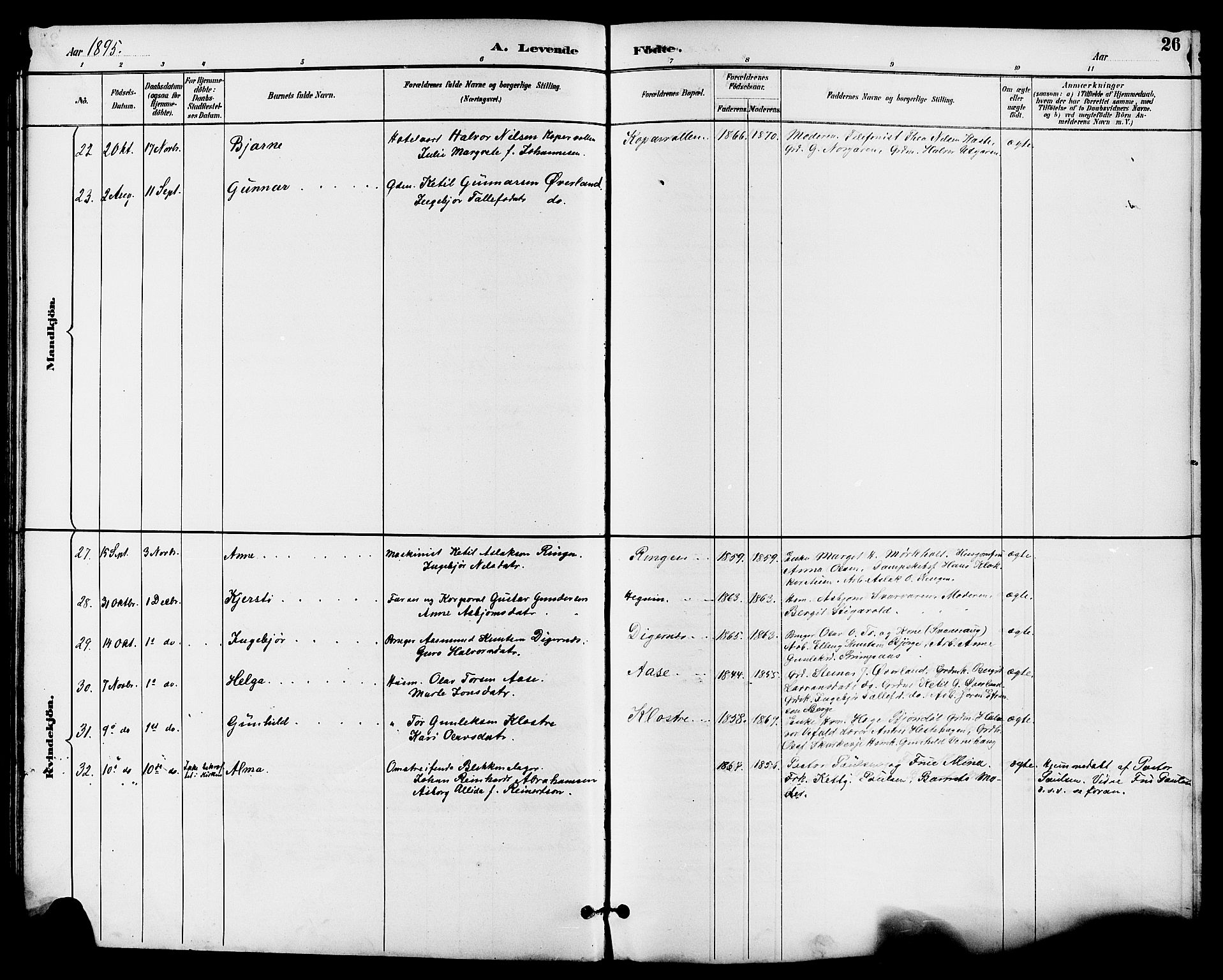 Seljord kirkebøker, AV/SAKO-A-20/G/Ga/L0005: Parish register (copy) no. I 5, 1887-1914, p. 26