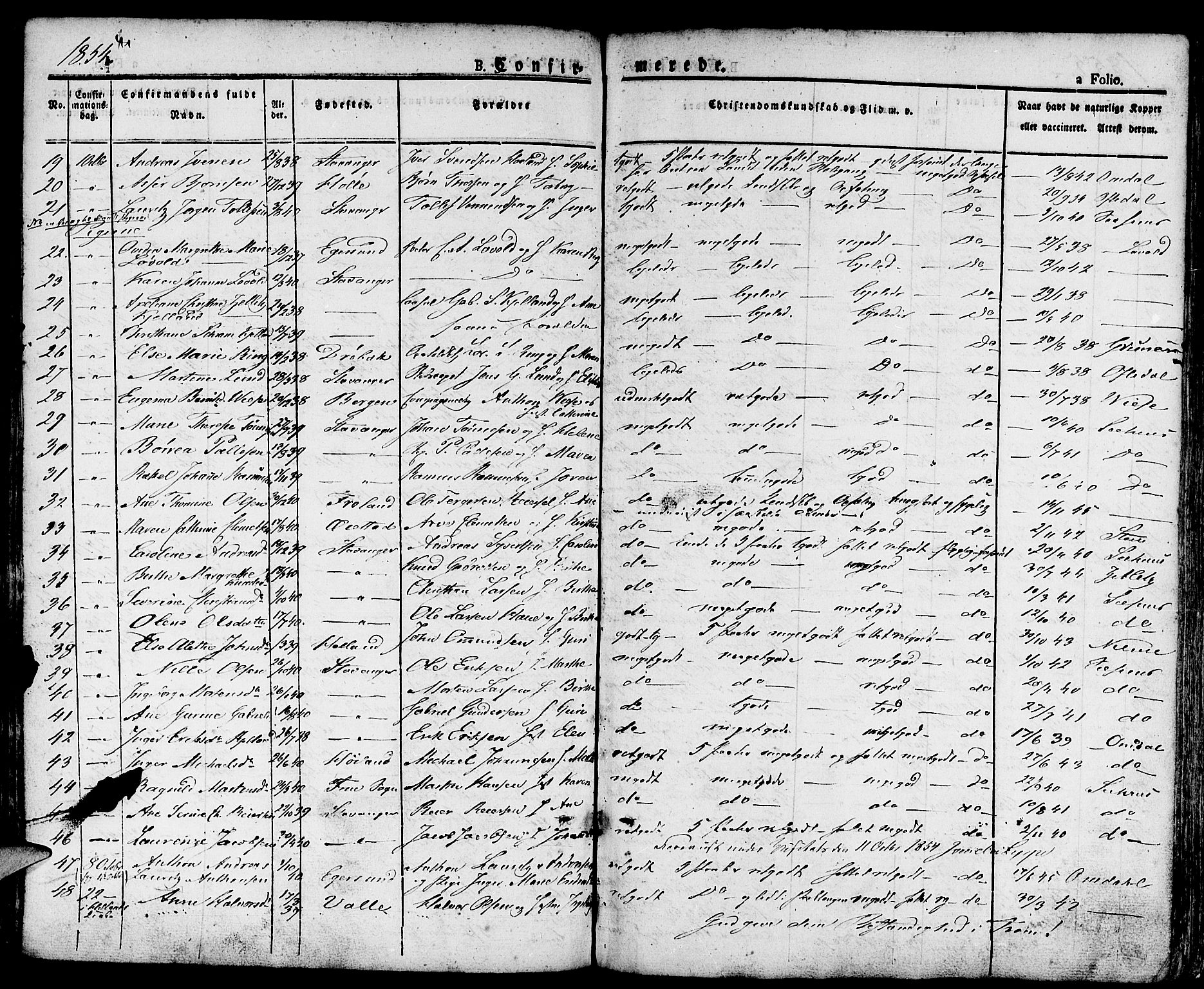 Domkirken sokneprestkontor, SAST/A-101812/001/30/30BA/L0011: Parish register (official) no. A 11, 1832-1856