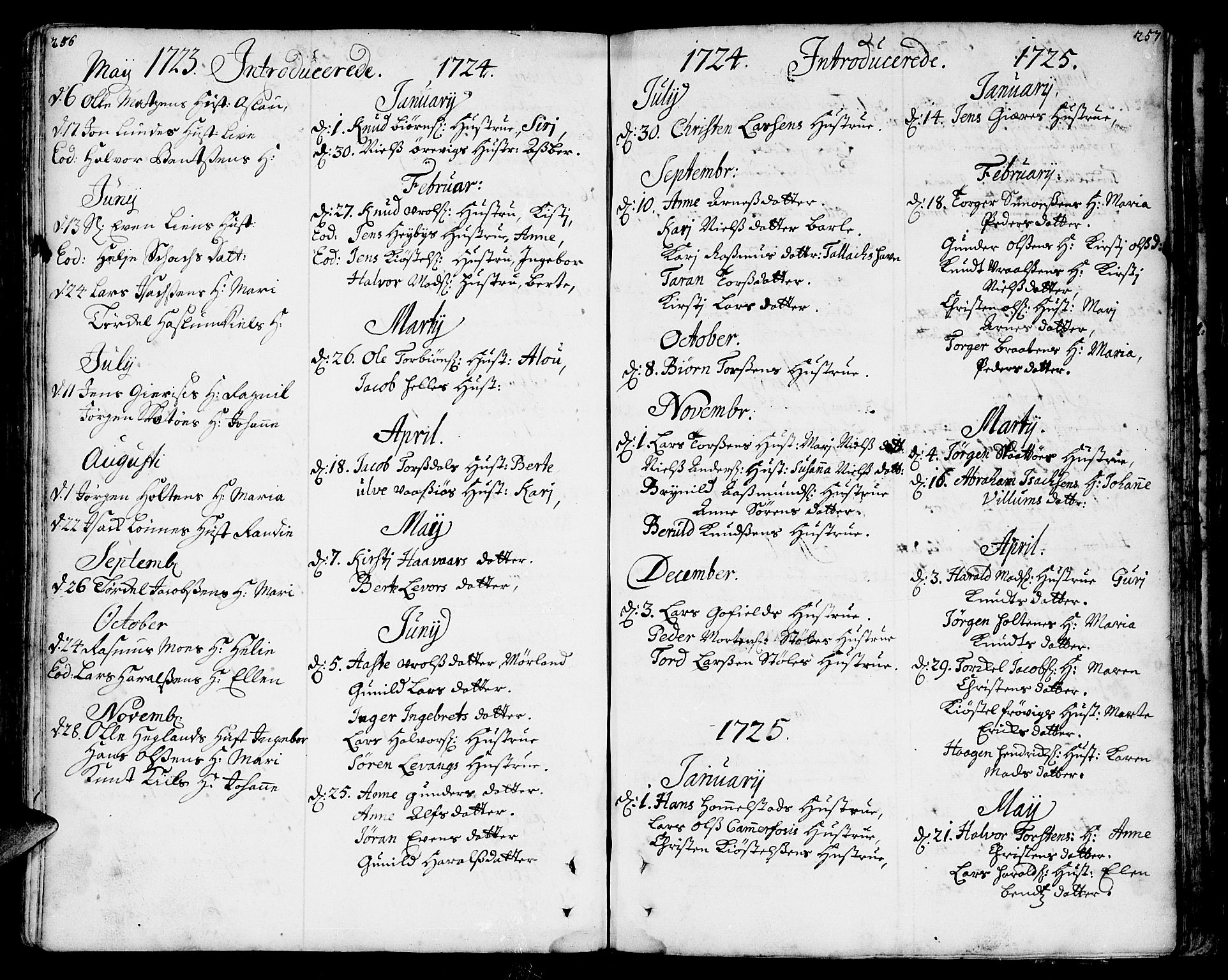 Sannidal kirkebøker, SAKO/A-296/F/Fa/L0001: Parish register (official) no. 1, 1702-1766, p. 256-257
