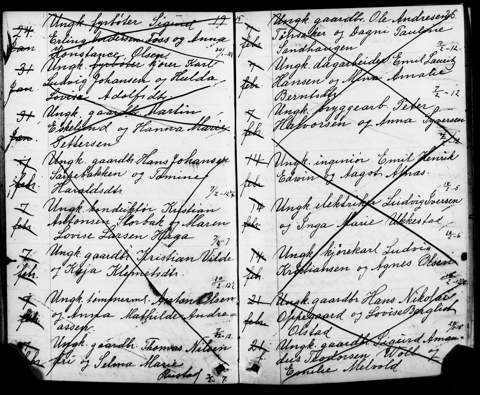 Oslo domkirke Kirkebøker, SAO/A-10752/H/Ha/L0005: Banns register no. 5, 1913-1919, p. 34-35