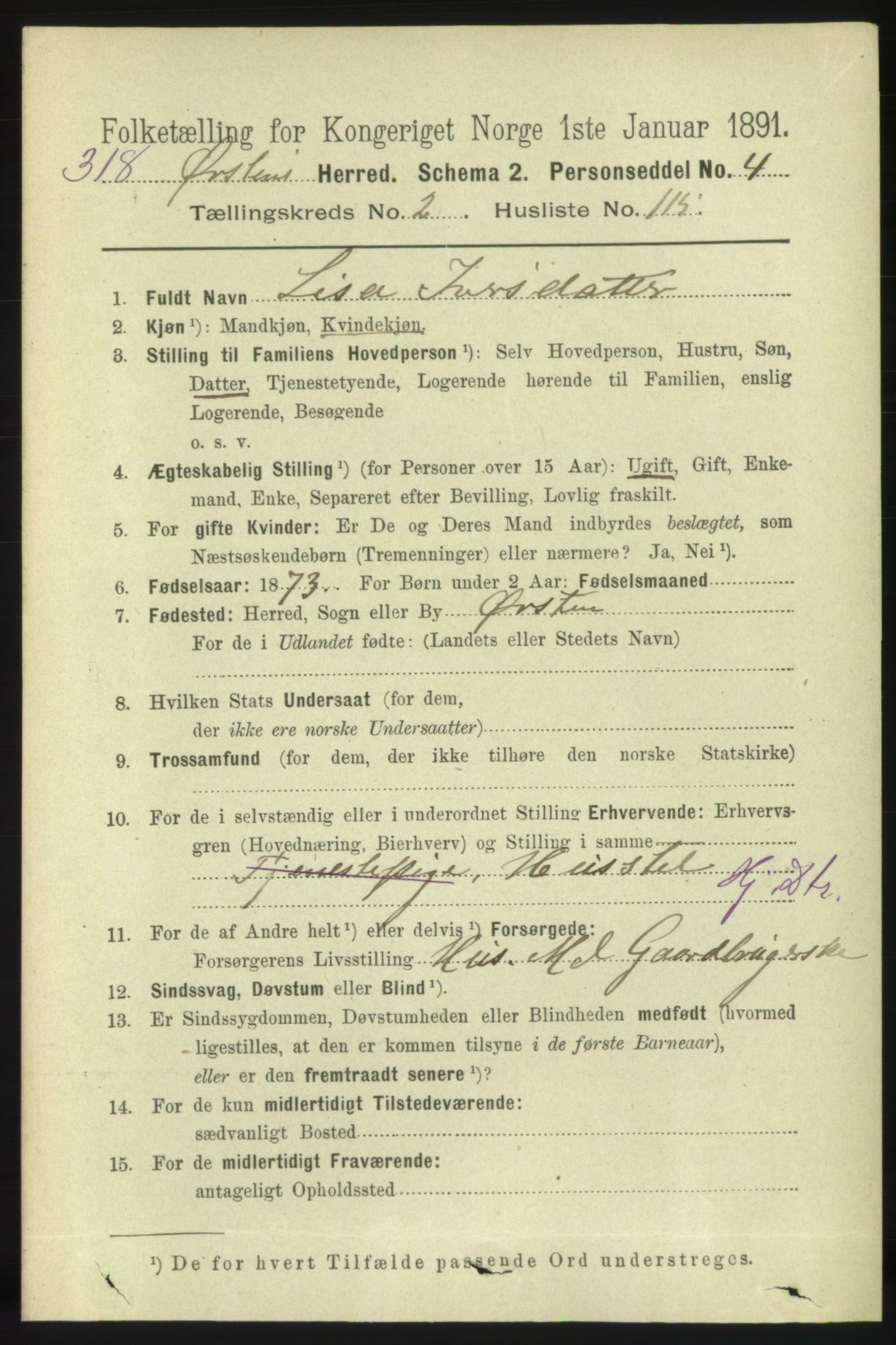 RA, 1891 census for 1520 Ørsta, 1891, p. 1146