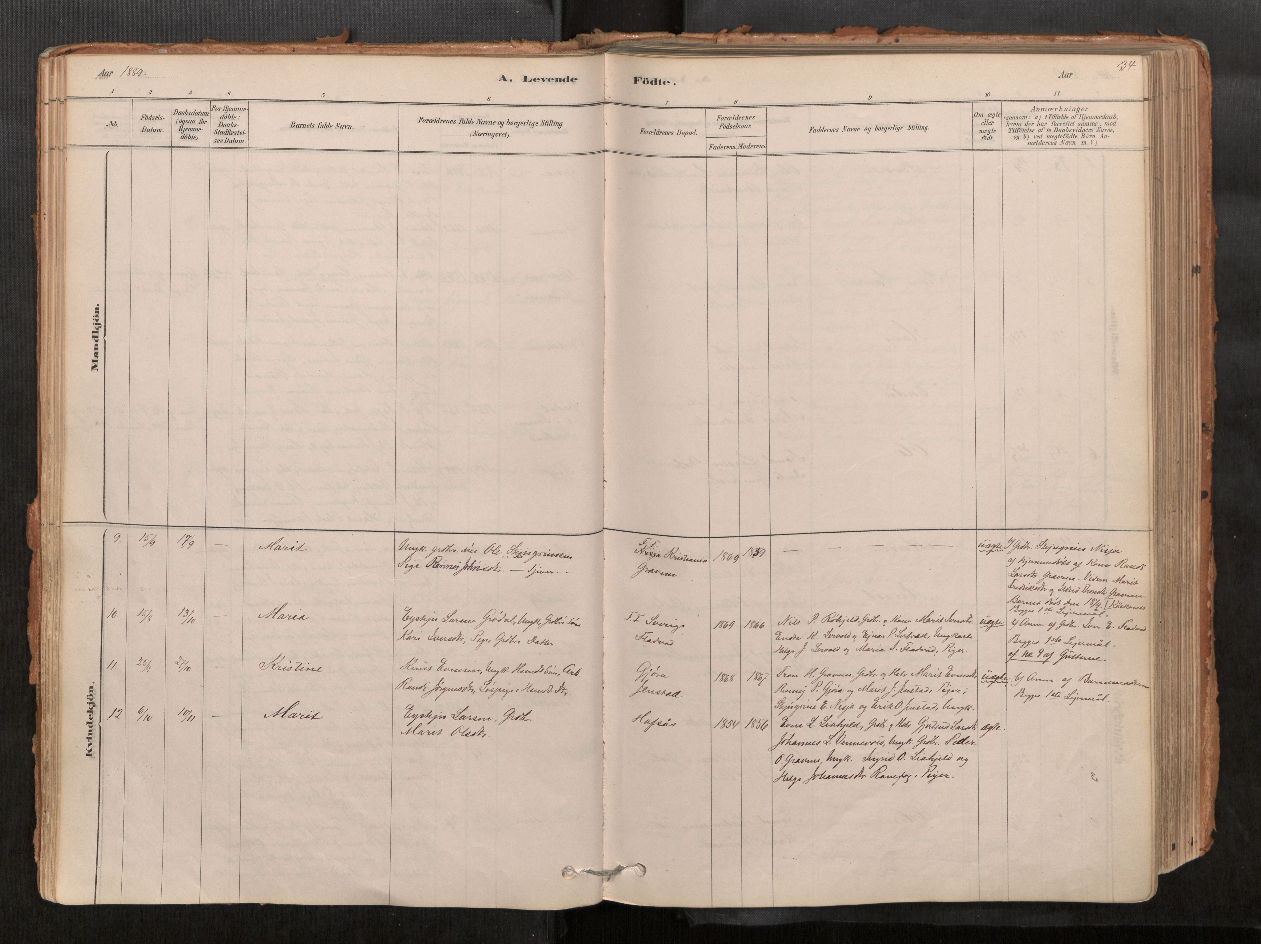 Sunndal sokneprestkontor, AV/SAT-A-1085/1/I/I1/I1a/L0001: Parish register (official) no. 1, 1877-1914, p. 34