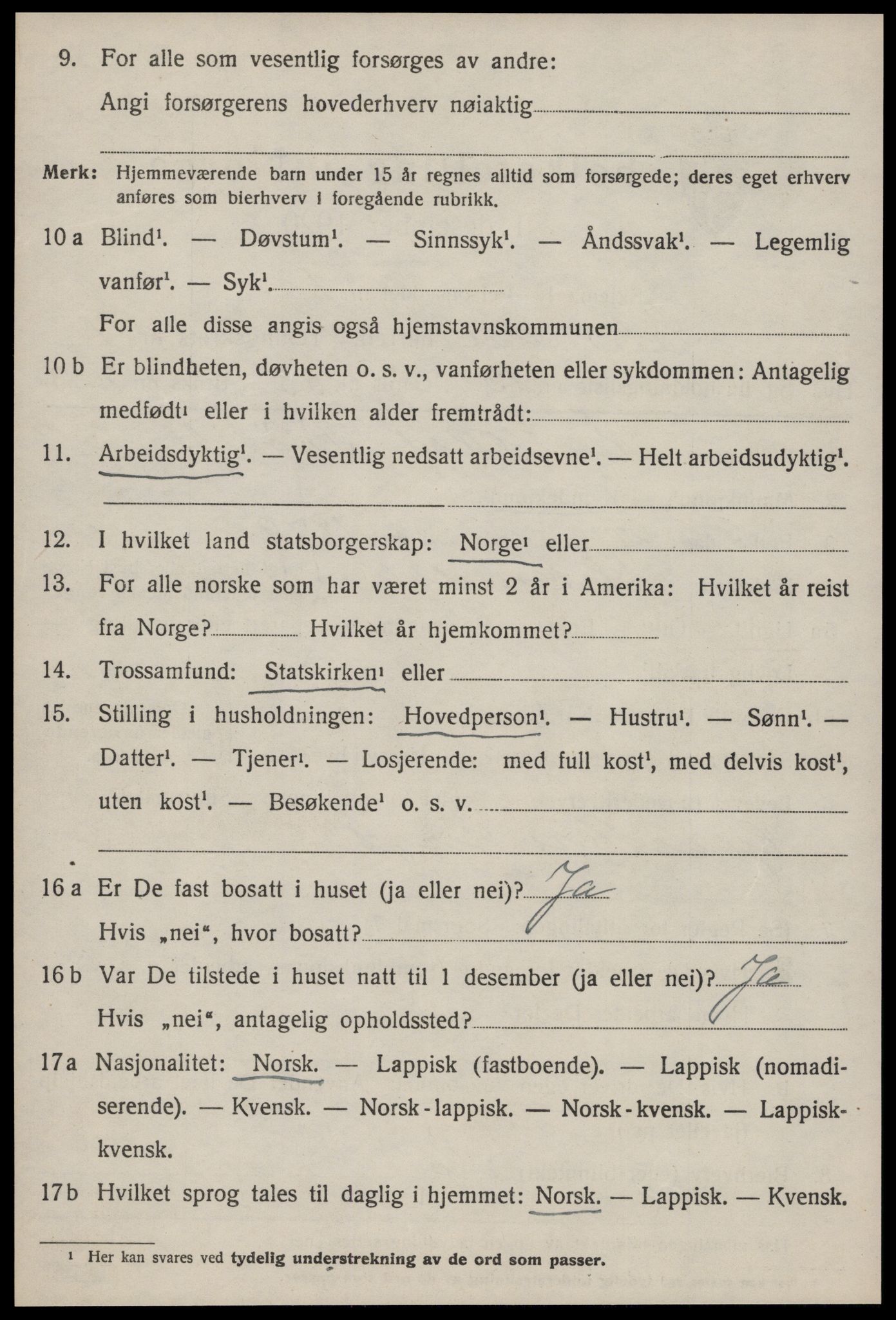 SAT, 1920 census for Soknedal, 1920, p. 3585