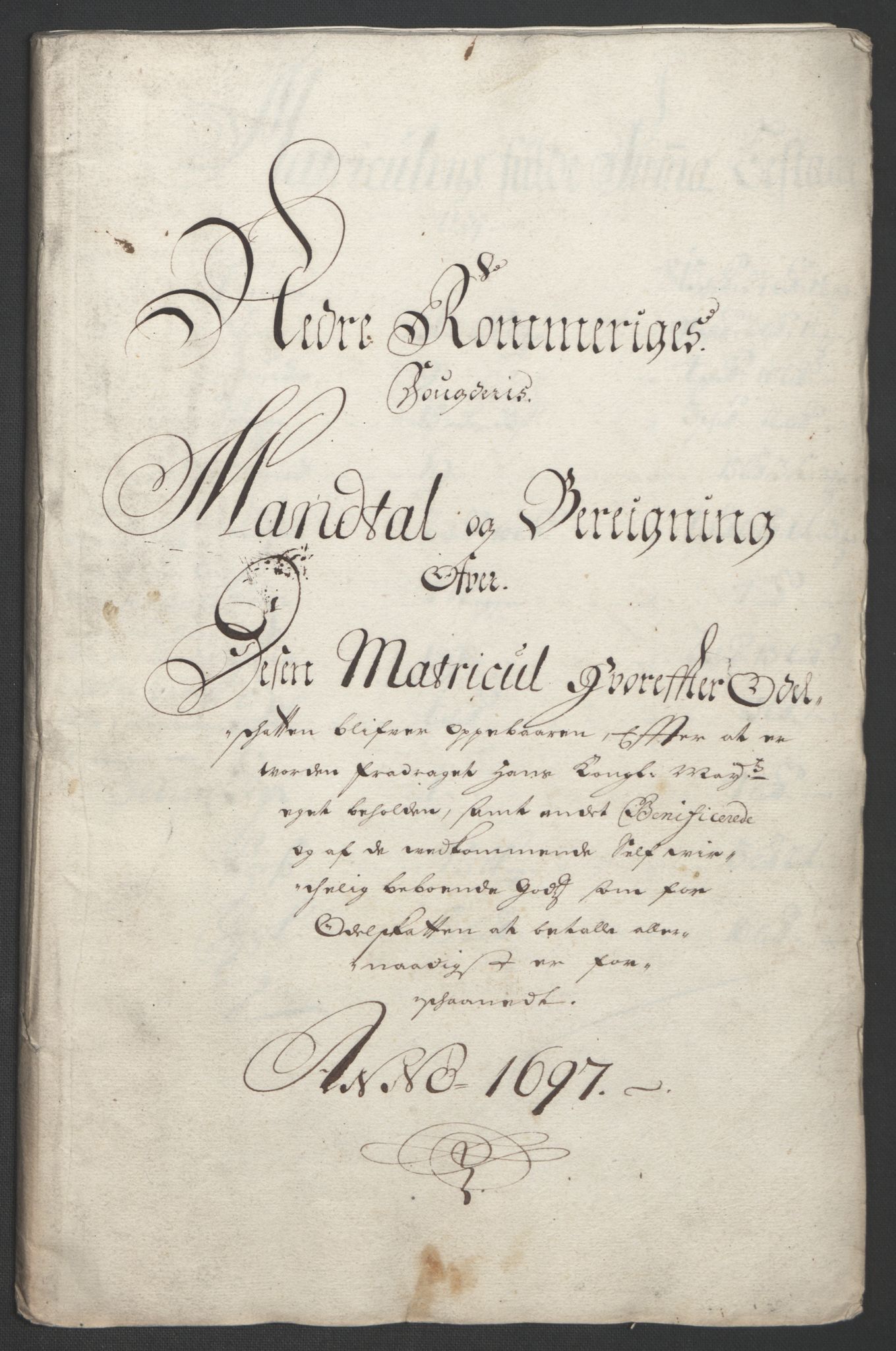 Rentekammeret inntil 1814, Reviderte regnskaper, Fogderegnskap, RA/EA-4092/R11/L0580: Fogderegnskap Nedre Romerike, 1696-1697, p. 339
