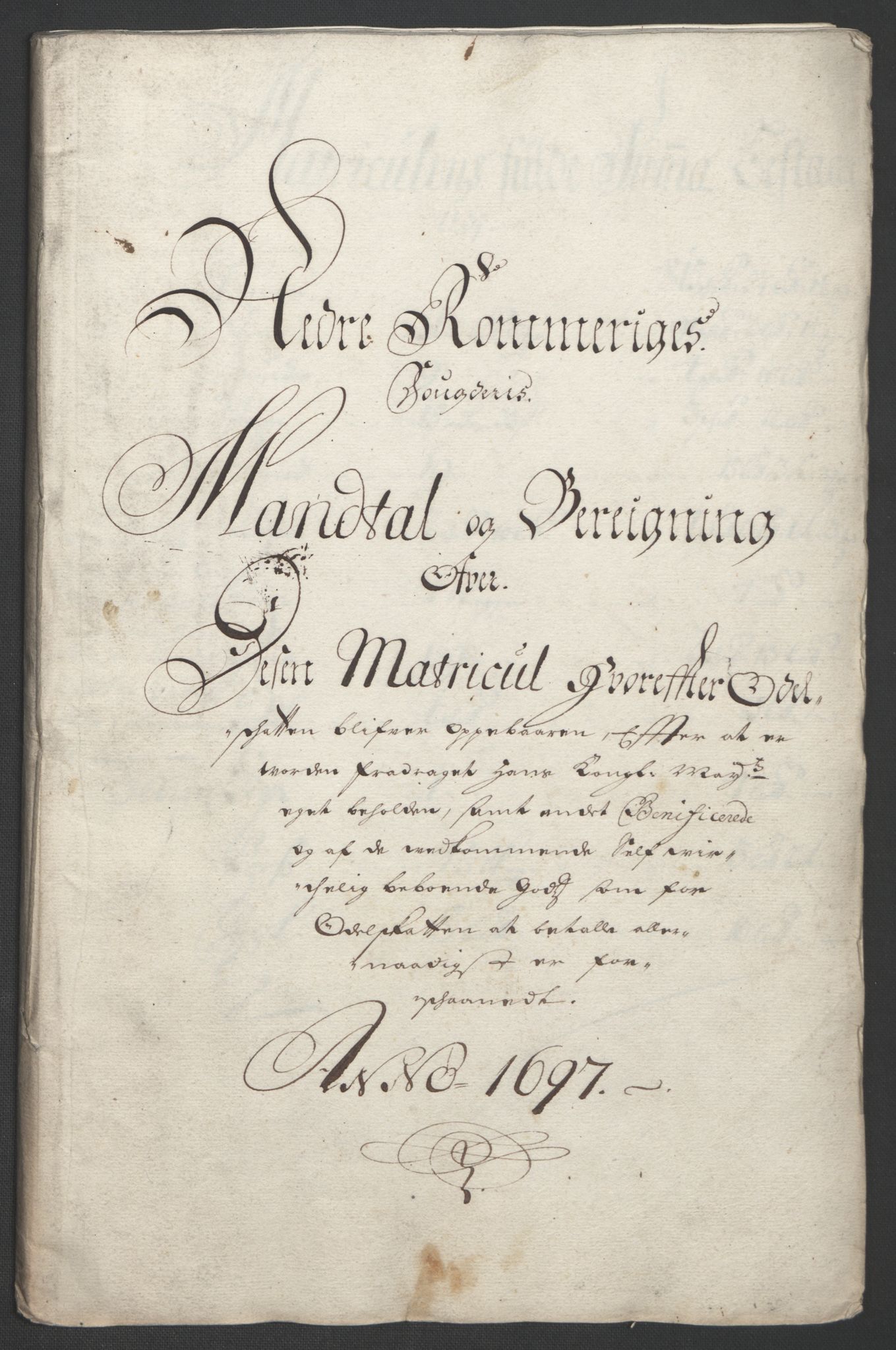 Rentekammeret inntil 1814, Reviderte regnskaper, Fogderegnskap, AV/RA-EA-4092/R11/L0580: Fogderegnskap Nedre Romerike, 1696-1697, p. 339