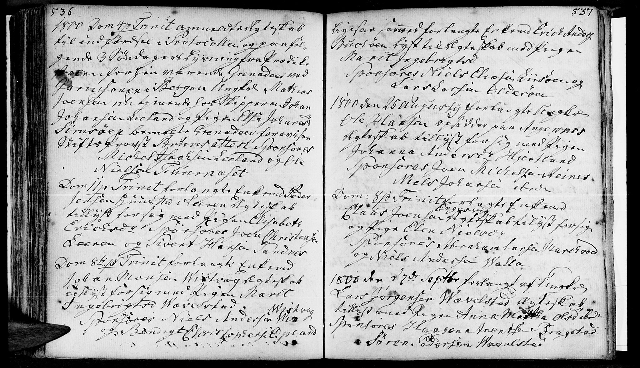 Ministerialprotokoller, klokkerbøker og fødselsregistre - Nordland, AV/SAT-A-1459/830/L0436: Parish register (official) no. 830A05 /1, 1737-1804, p. 536-537