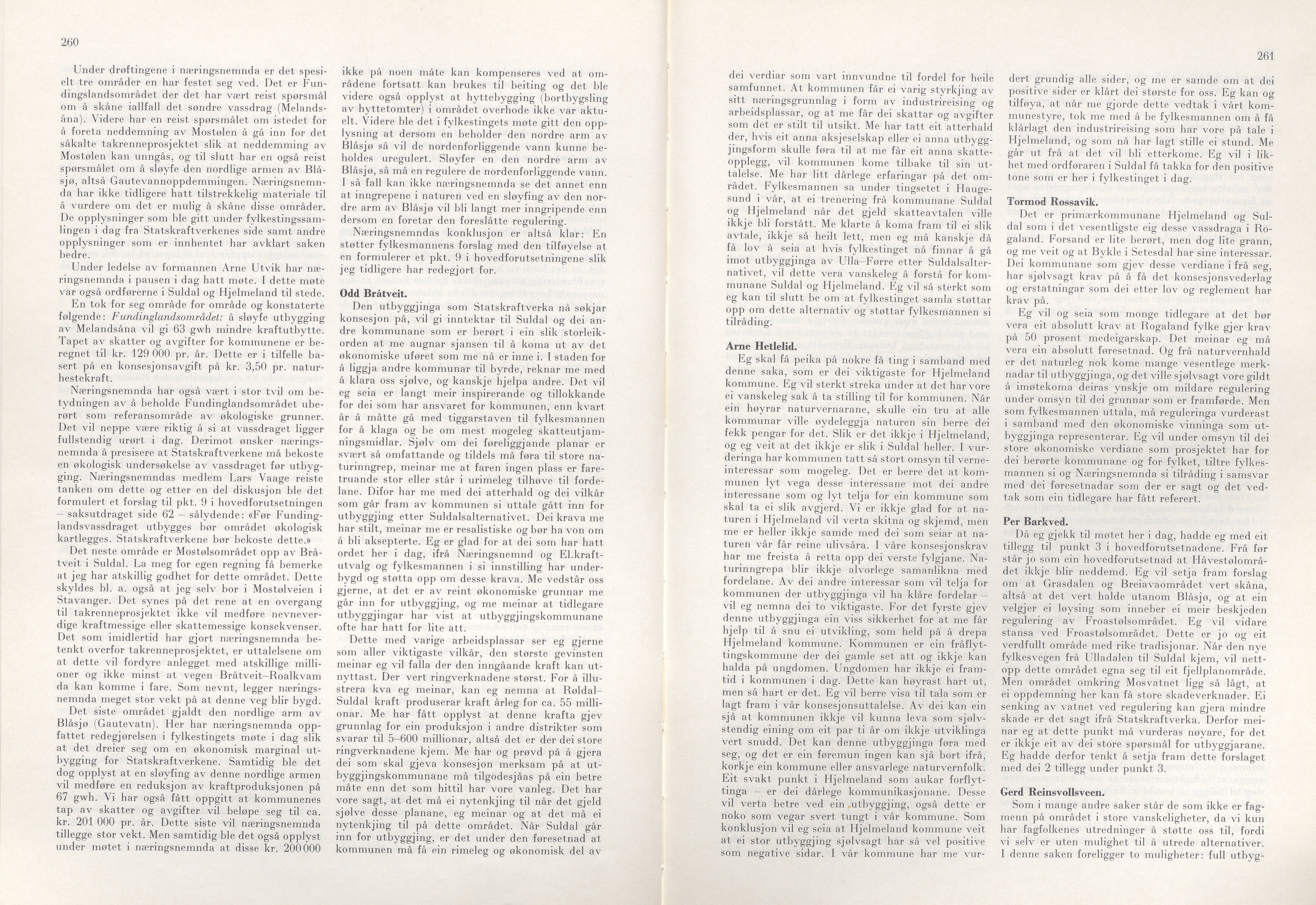 Rogaland fylkeskommune - Fylkesrådmannen , IKAR/A-900/A/Aa/Aaa/L0092: Møtebok , 1972, p. 260-261